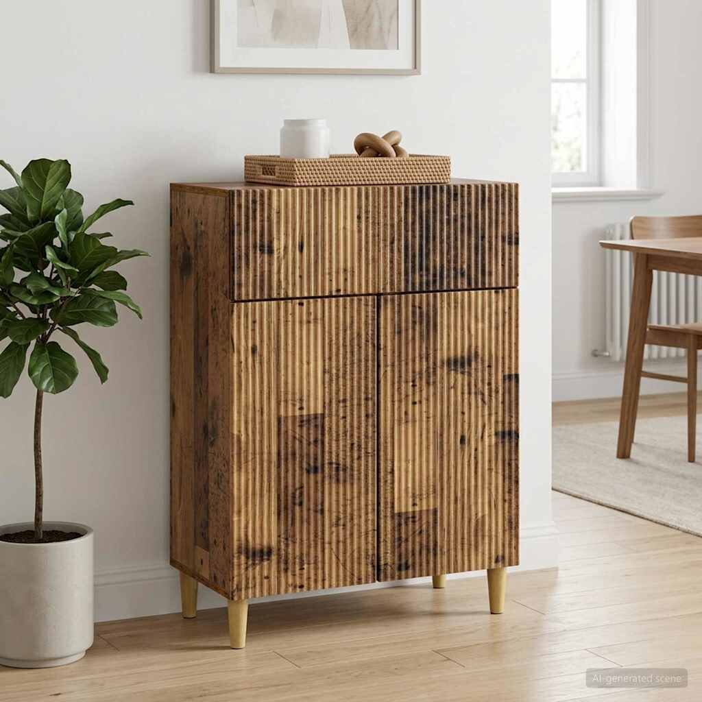 vidaXL Служебен шкаф Старо дърво 66 x 345 x 90 см Инженерна дървесина