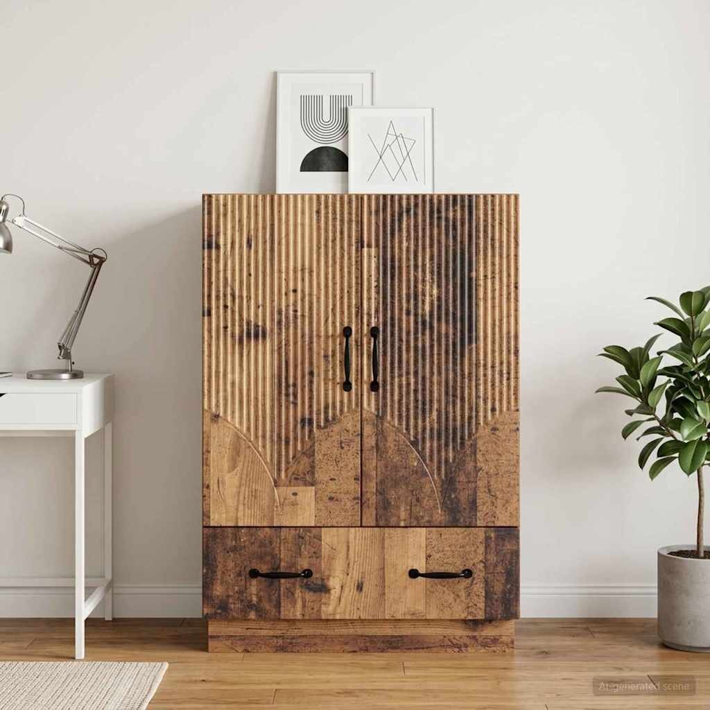 vidaXL Служебен шкаф Старо дърво 66 x 345 x 92 см Инженерна дървесина