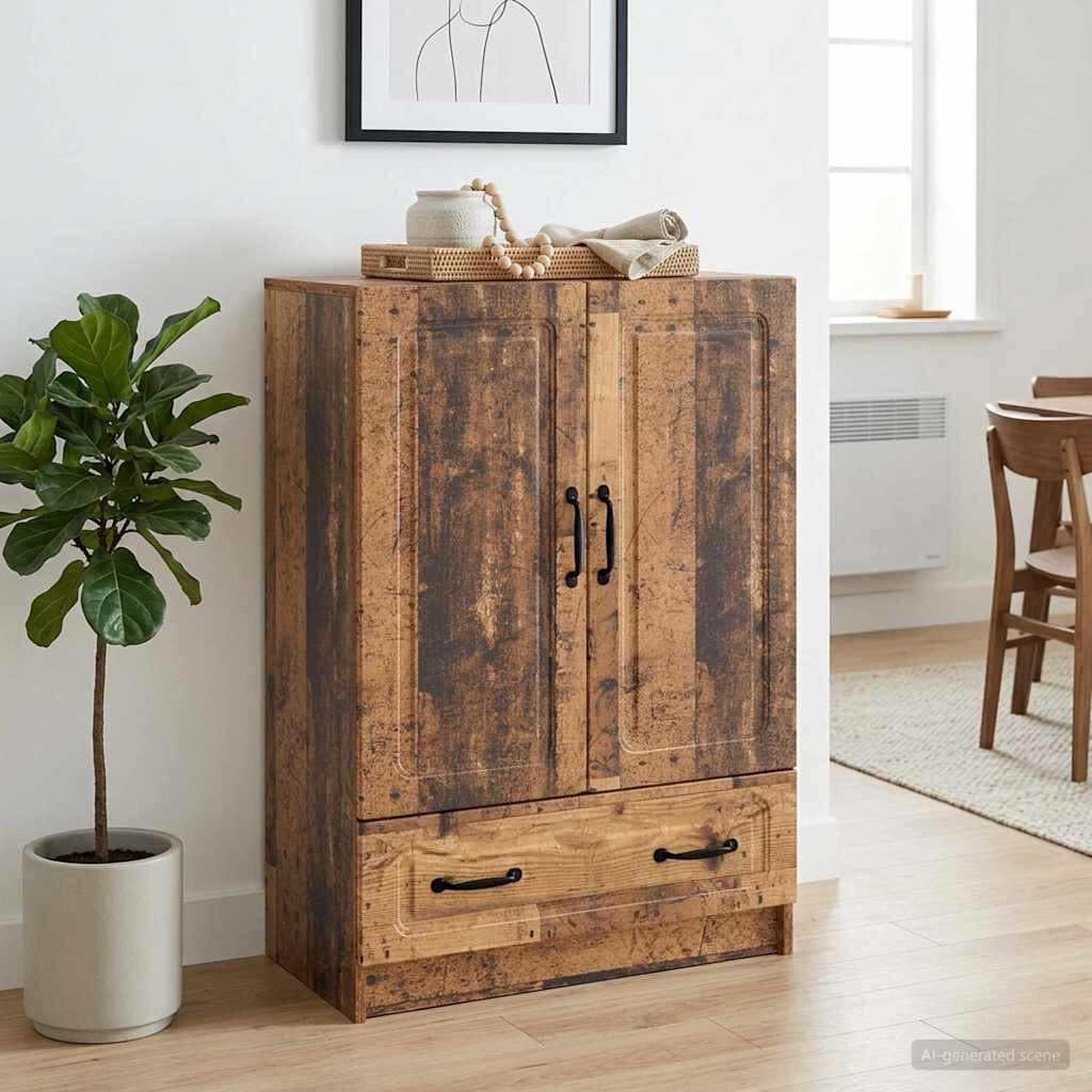 vidaXL Служебен шкаф Старо дърво 66 x 345 x 92 см Инженерна дървесина