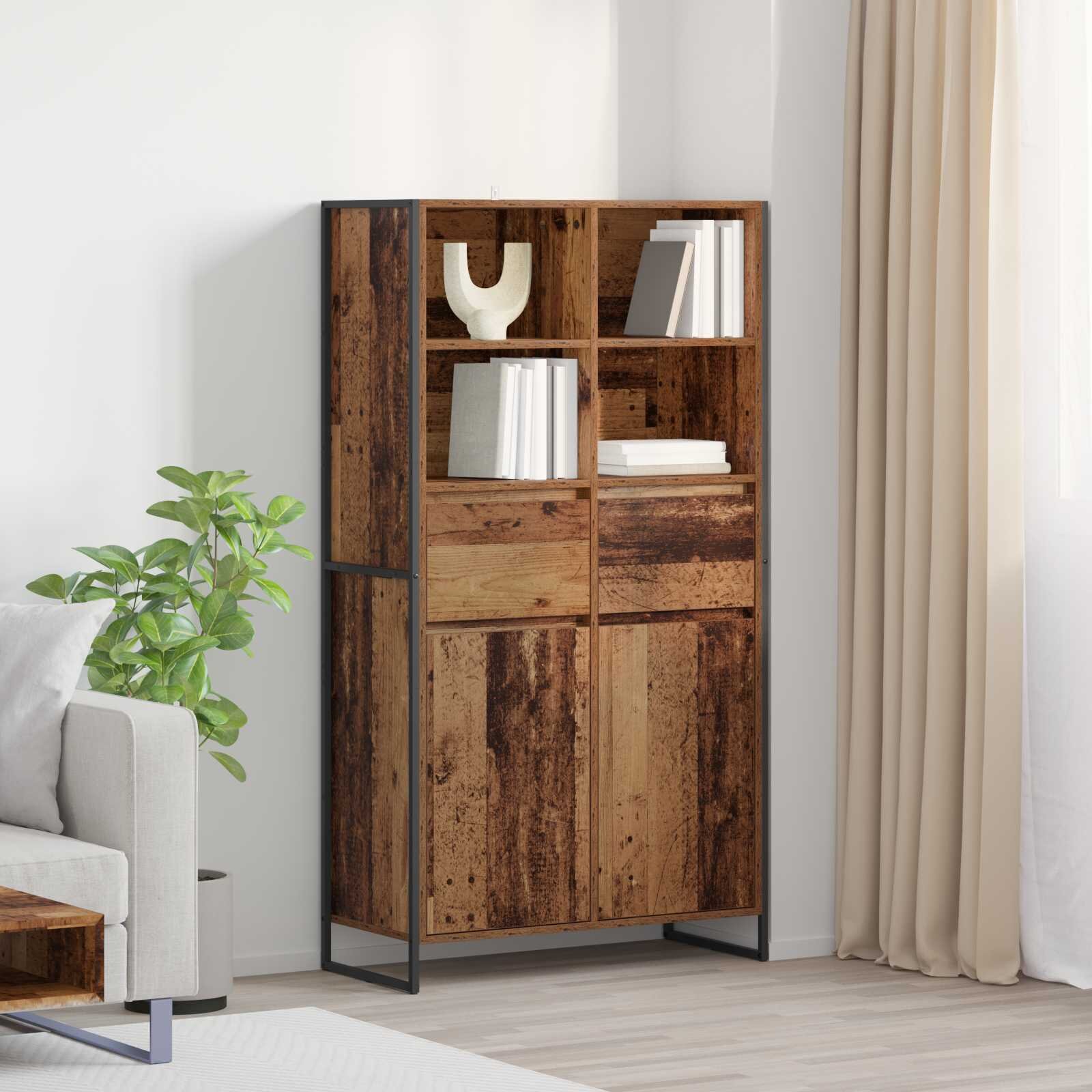 vidaXL Служебен шкаф Старо дърво 81 x 36 x 150.5 см