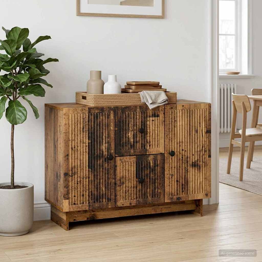 vidaXL Служебен шкаф Старо дърво 89 x 345 x 60 см Инженерна дървесина