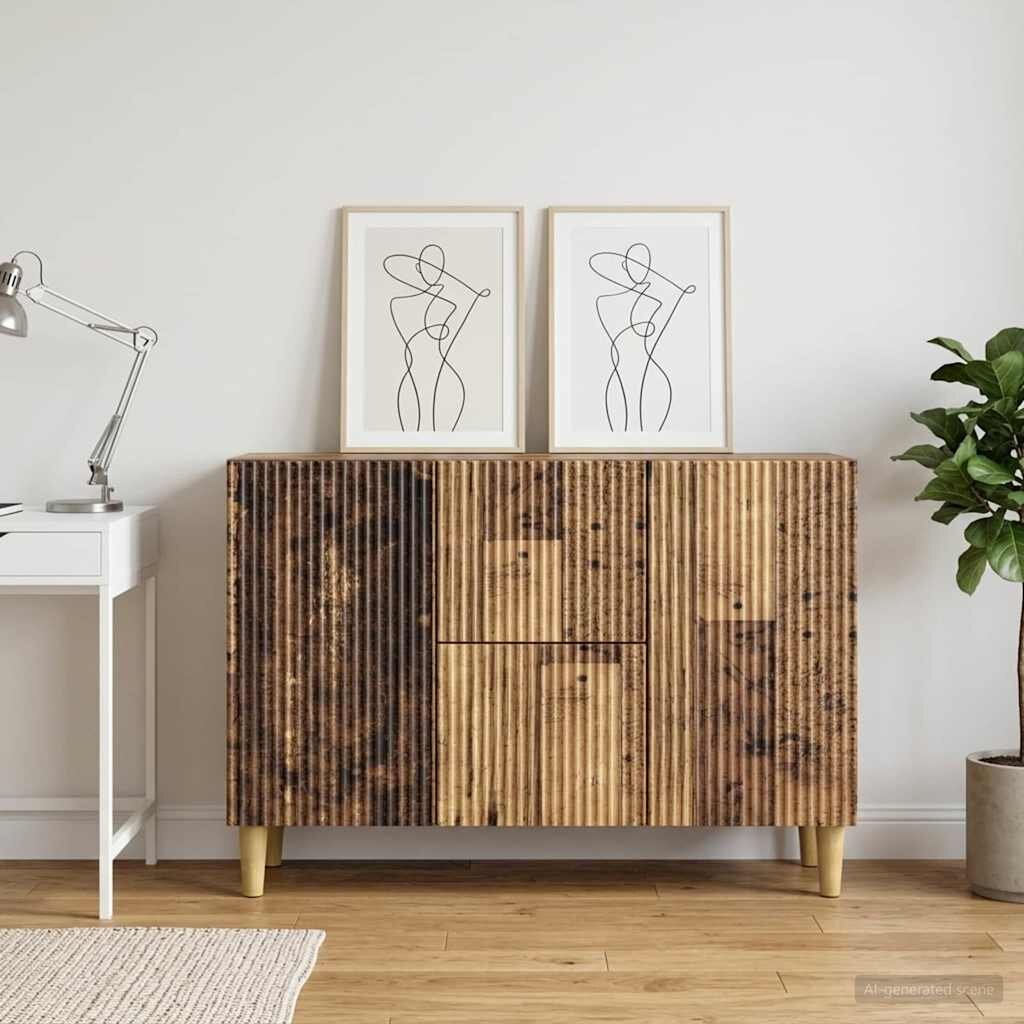 vidaXL Служебен шкаф Старо дърво 89 x 345 x 60 см Инженерна дървесина