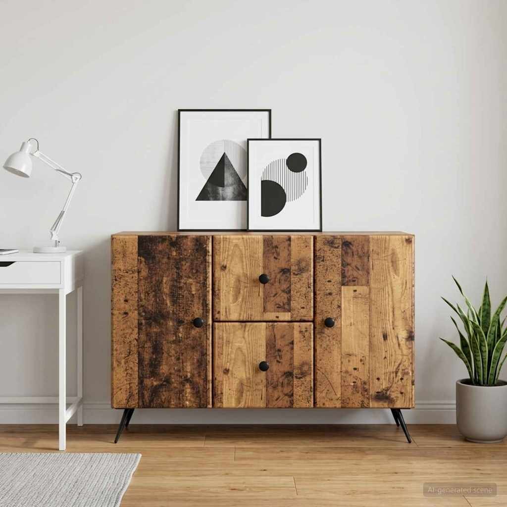 vidaXL Служебен шкаф Старо дърво 89 x 345 x 60 см Инженерна дървесина