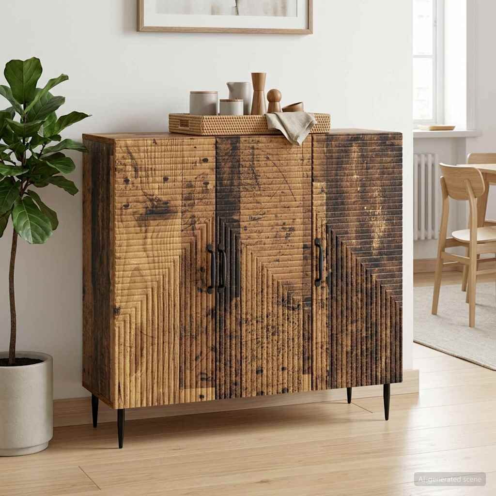vidaXL Служебен шкаф Старо дърво 89 x 345 x 80 см Инженерна дървесина
