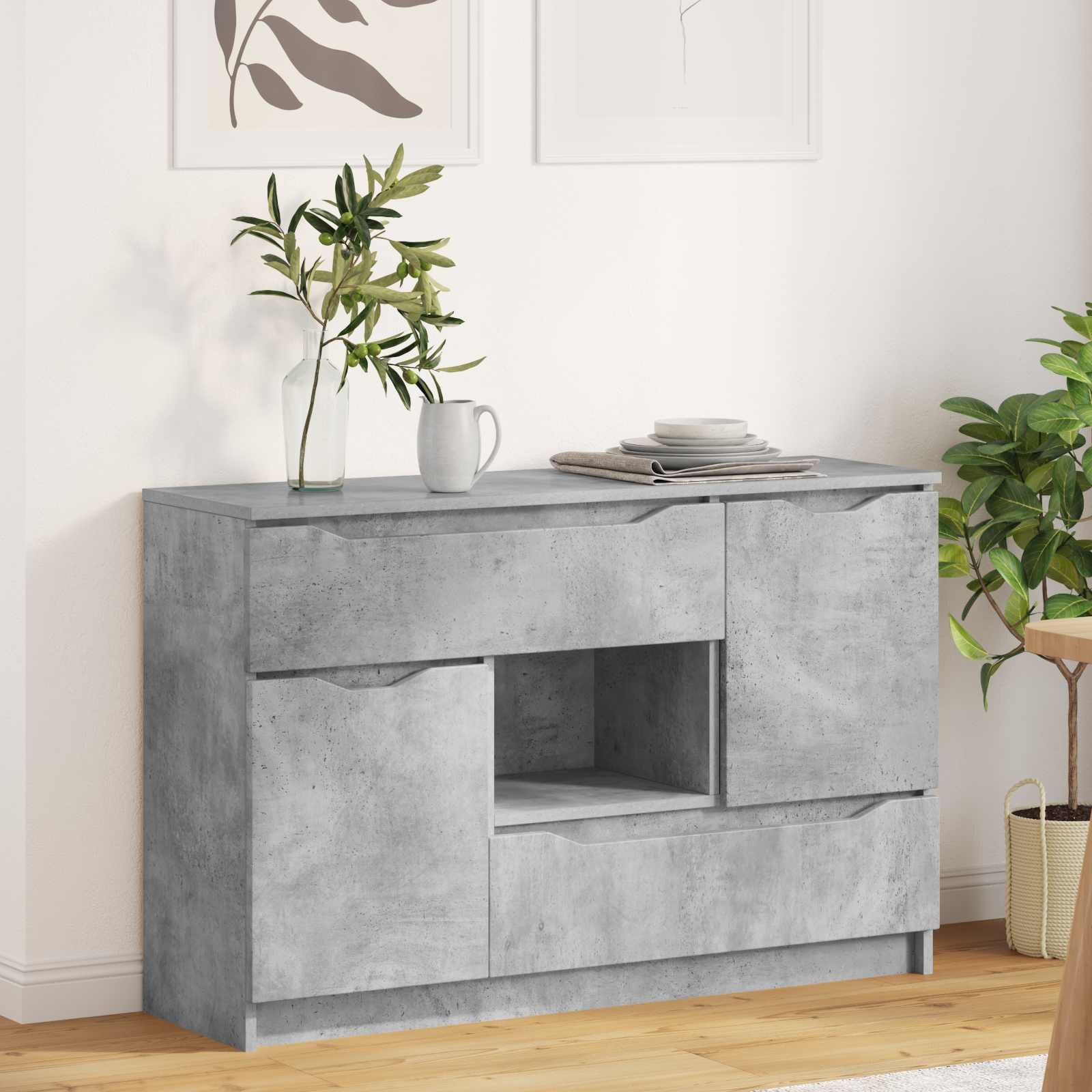 vidaXL Служебен шкаф Циментено сиво 100 x 30 x 656