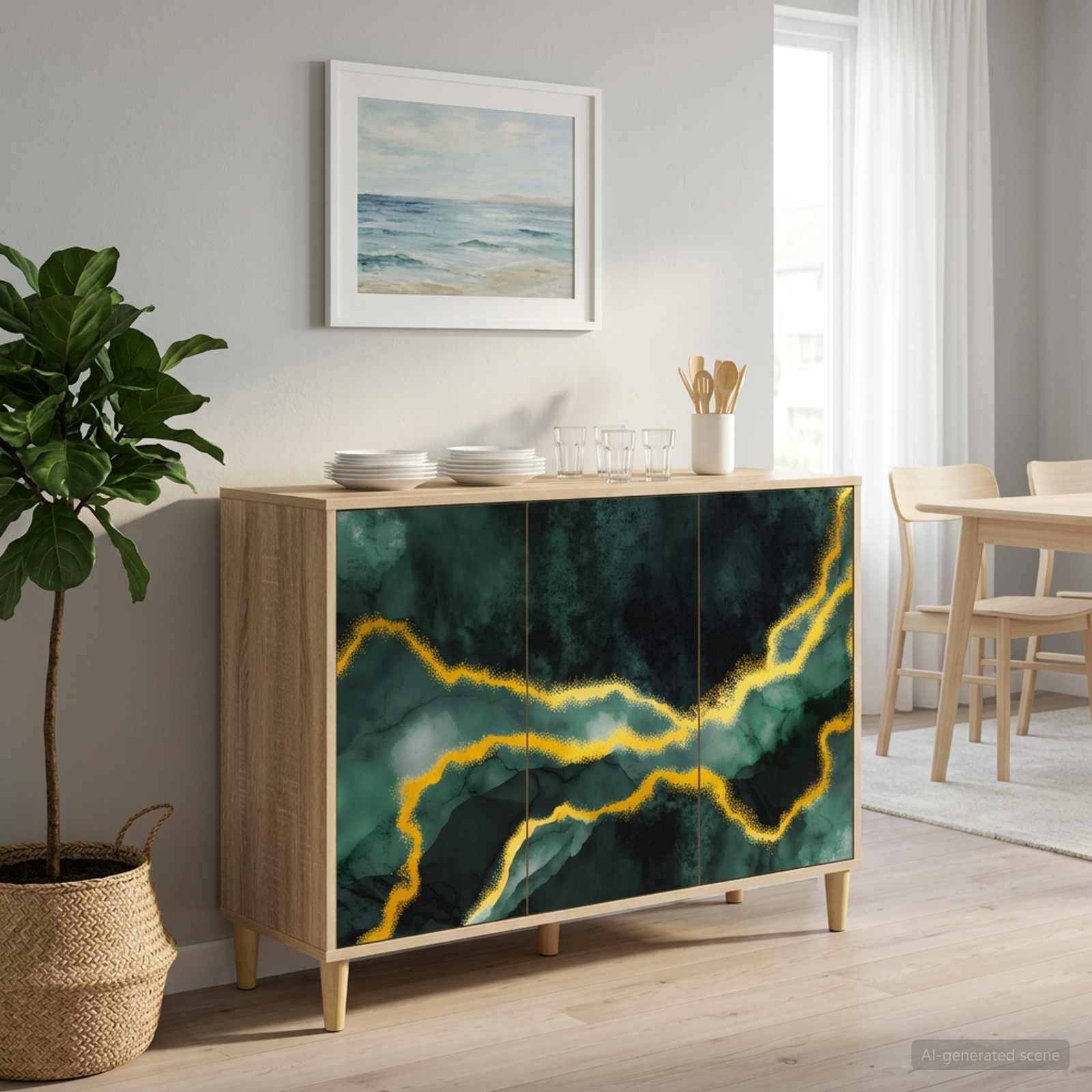 vidaXL Служебен шкаф WIJHE Сонома 102 x 33 x 75 см Инженерна дървесина