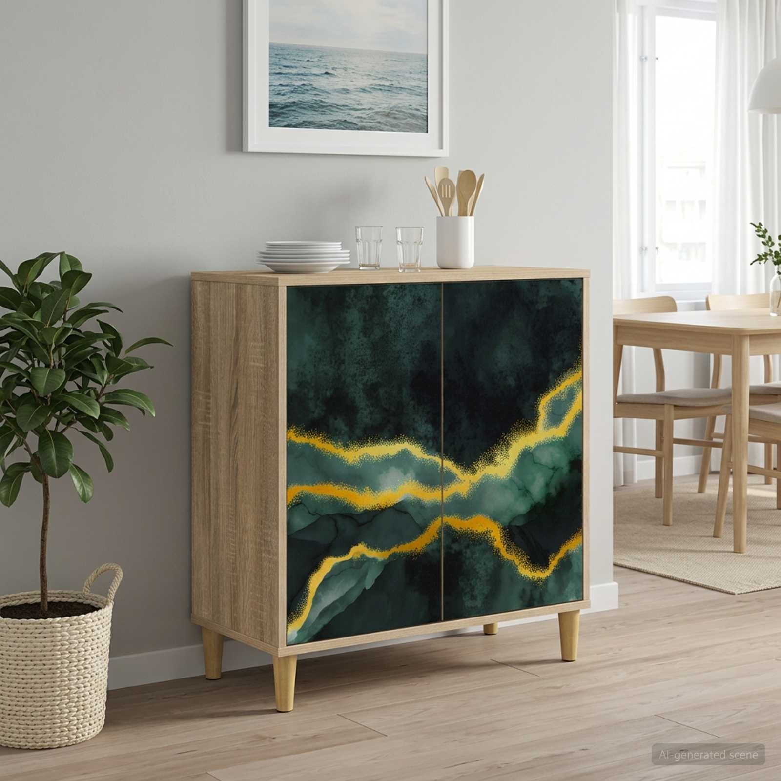 vidaXL Служебен шкаф WIJHE Сонома 69 x 33 x 75 см Инженерна дървесина