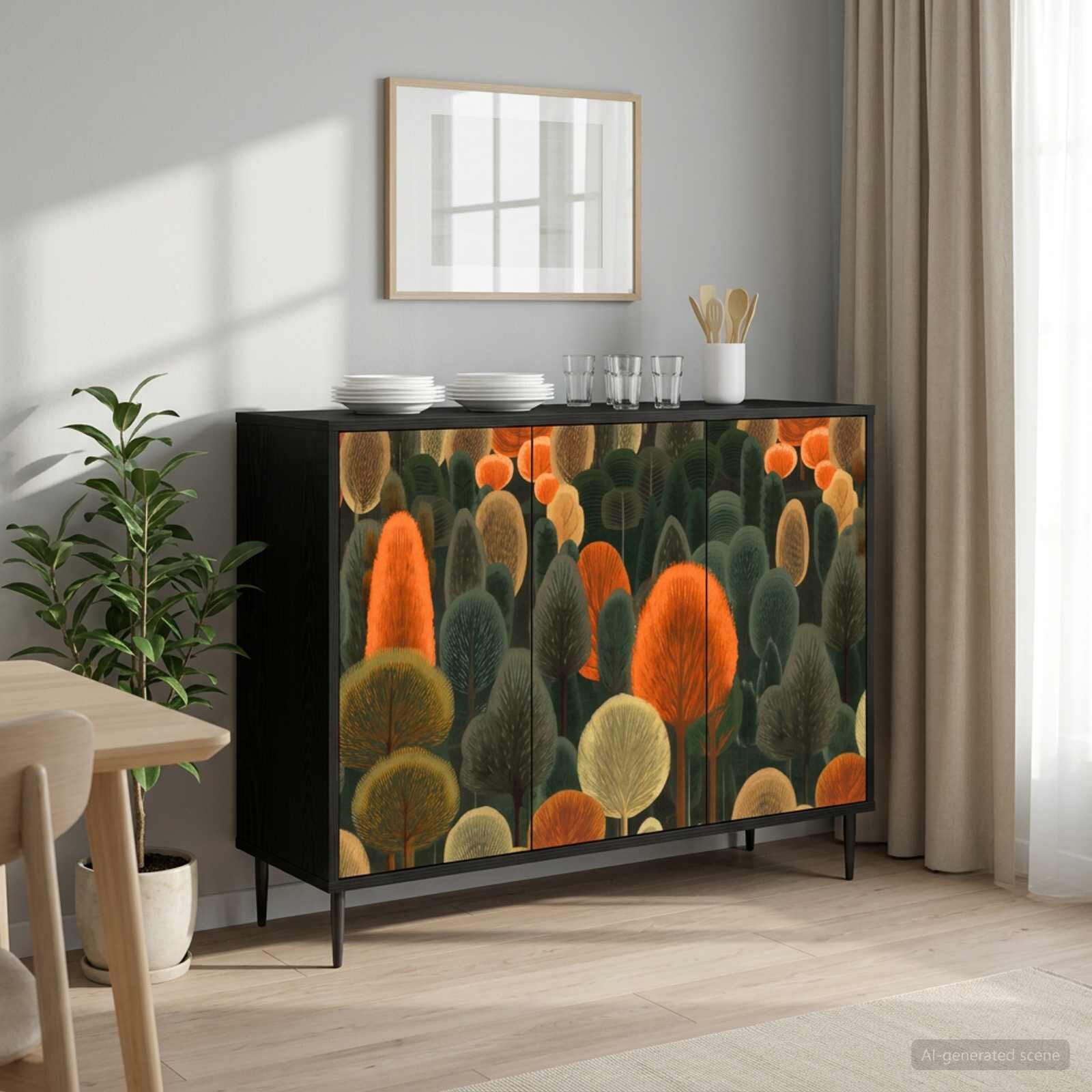 vidaXL Служебен шкаф ZAANDAM Черен дъб 102 x 33 x 76 см