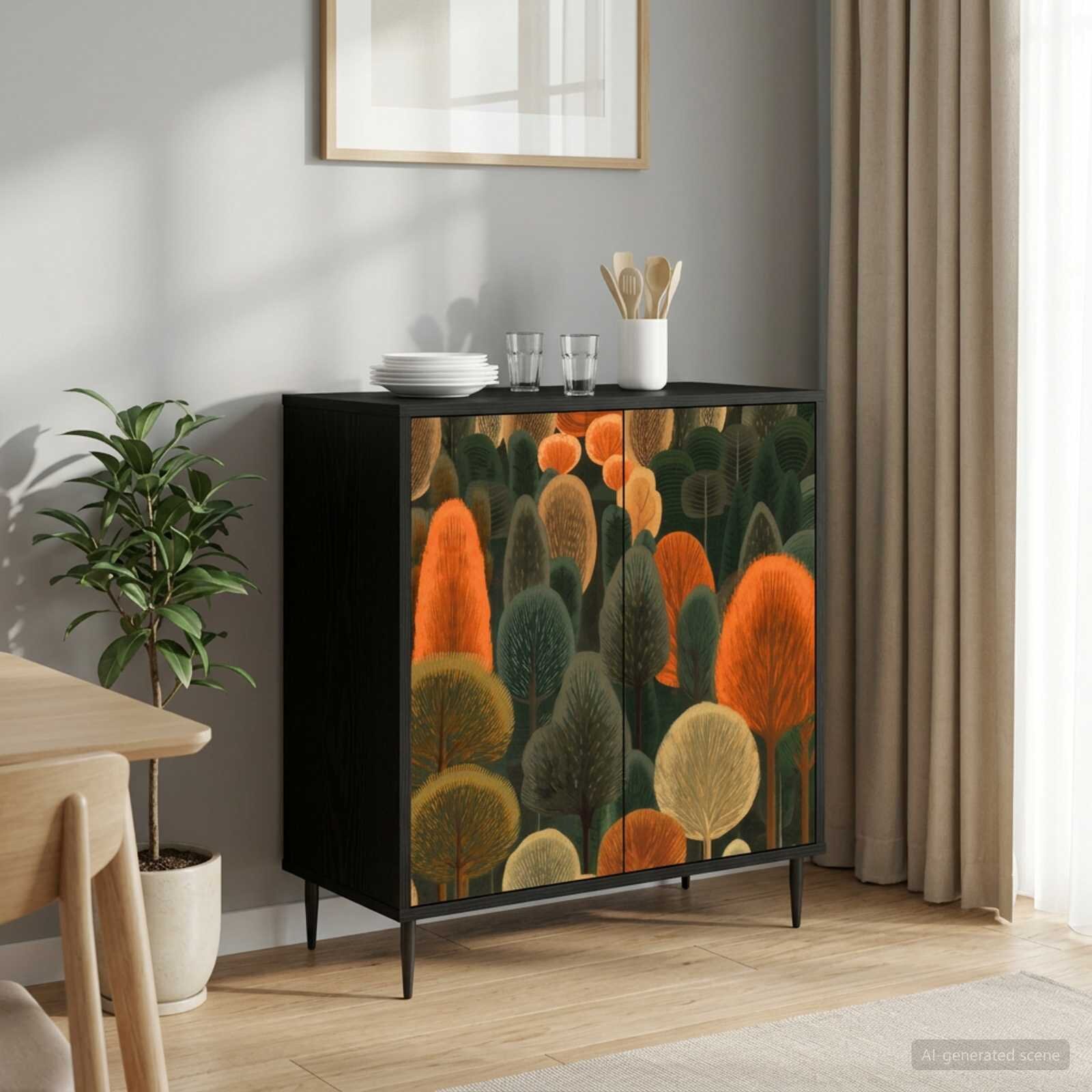 vidaXL Служебен шкаф ZAANDAM Черен дъб 69 x 33 x 76 см