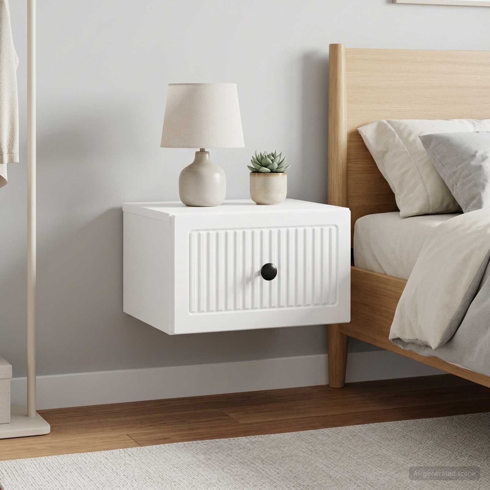 vidaXL Спален шкаф с монтаж на стена 2 бр. Бял гланц 33 x 345 x 20 см