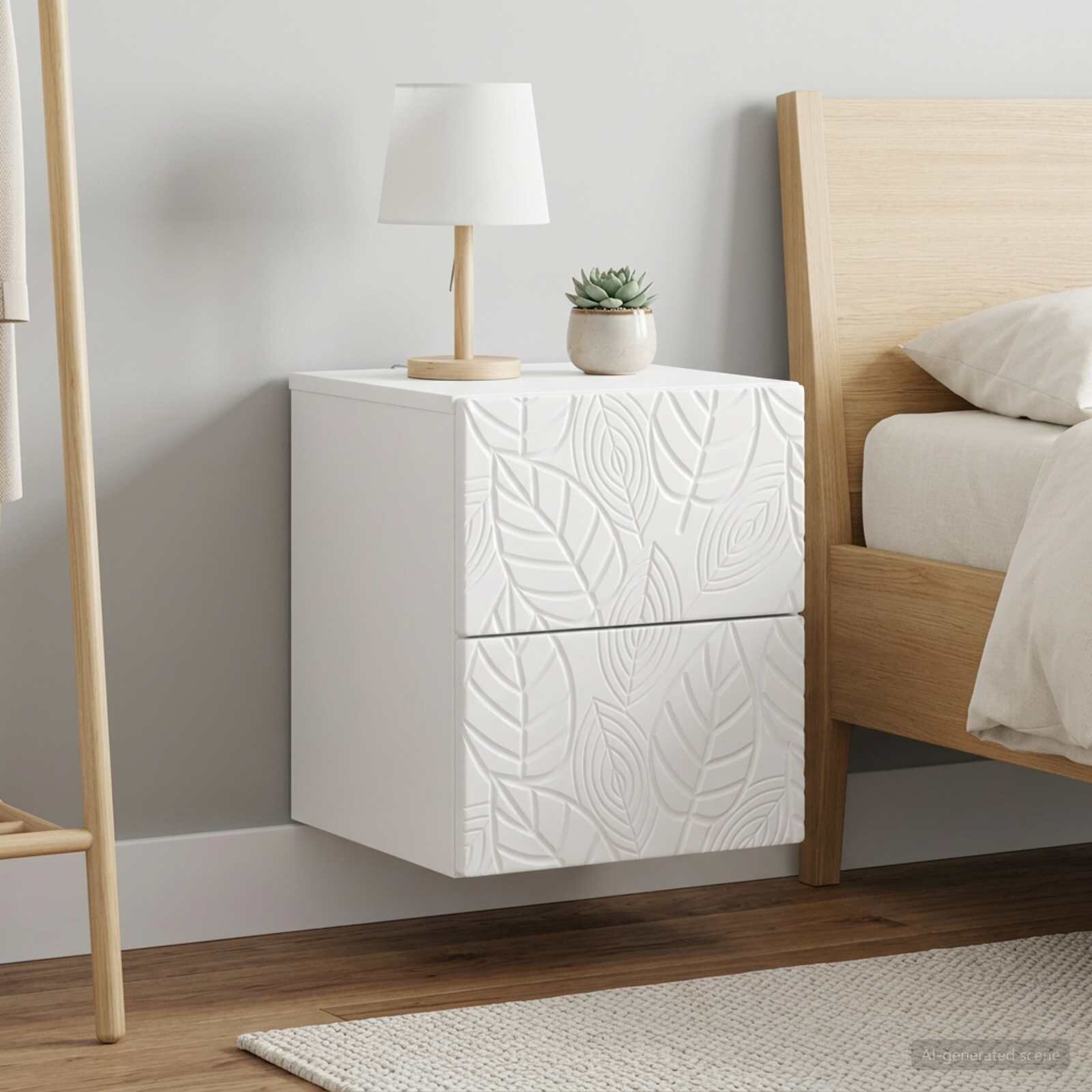 vidaXL Спален шкаф с монтаж на стена 2 бр. Бял гланц 345 x 33 x 40 см