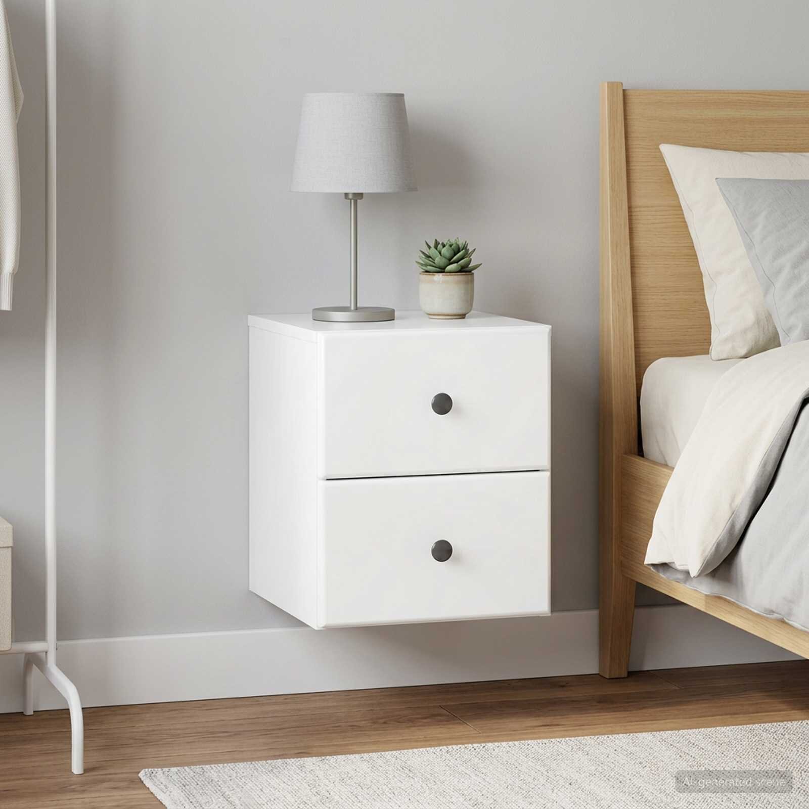 vidaXL Спален шкаф с монтаж на стена 2 бр. Бял гланц 345 x 33 x 40 см