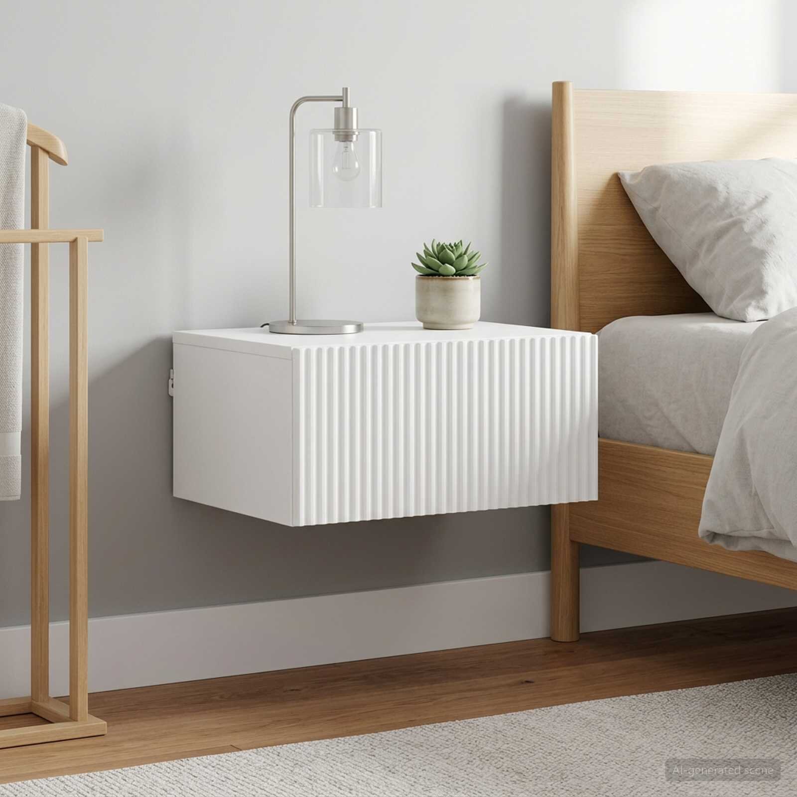 vidaXL Спален шкаф с монтаж на стена 2 бр. Бял гланц 49 x 345 x 20 см