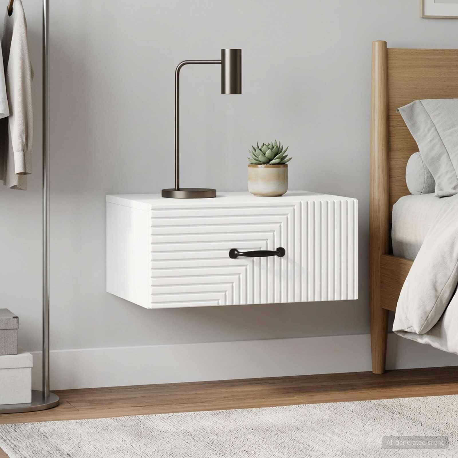 vidaXL Спален шкаф с монтаж на стена 2 бр. Бял гланц 49 x 345 x 20 см