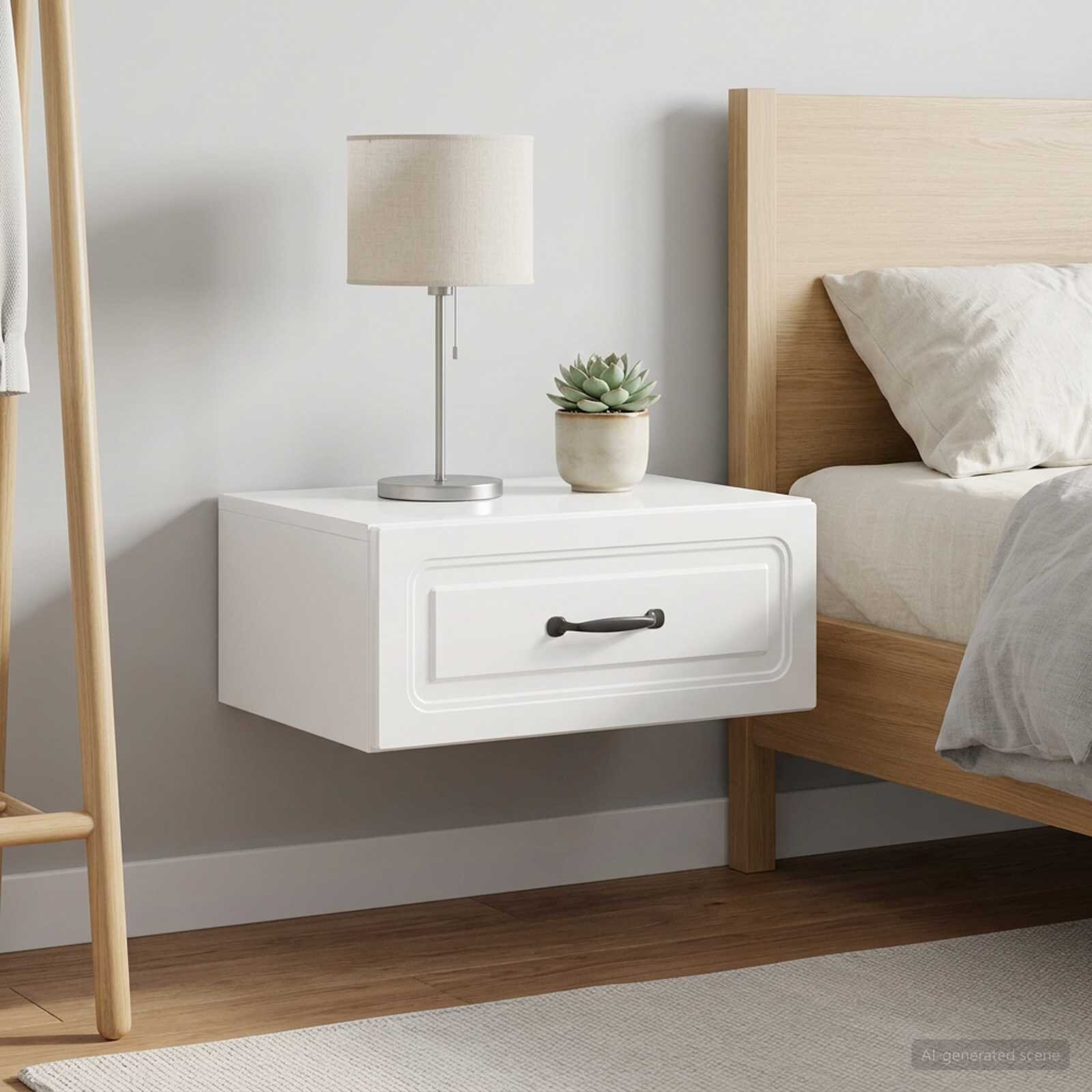 vidaXL Спален шкаф с монтаж на стена 2 бр. Бял гланц 49 x 345 x 20 см