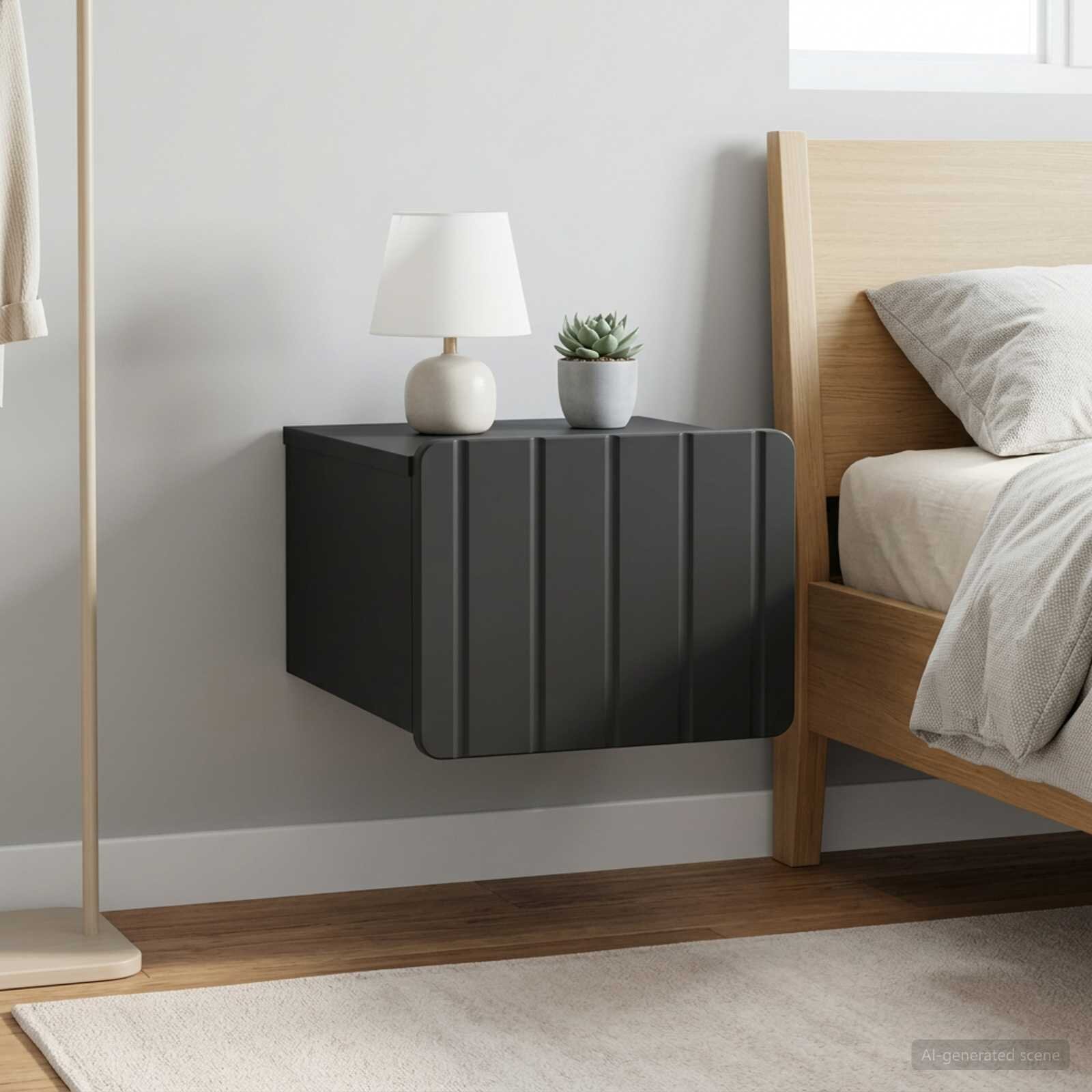 vidaXL Спален шкаф с монтаж на стена 2 бр. Черно 33 x 345 x 24 см