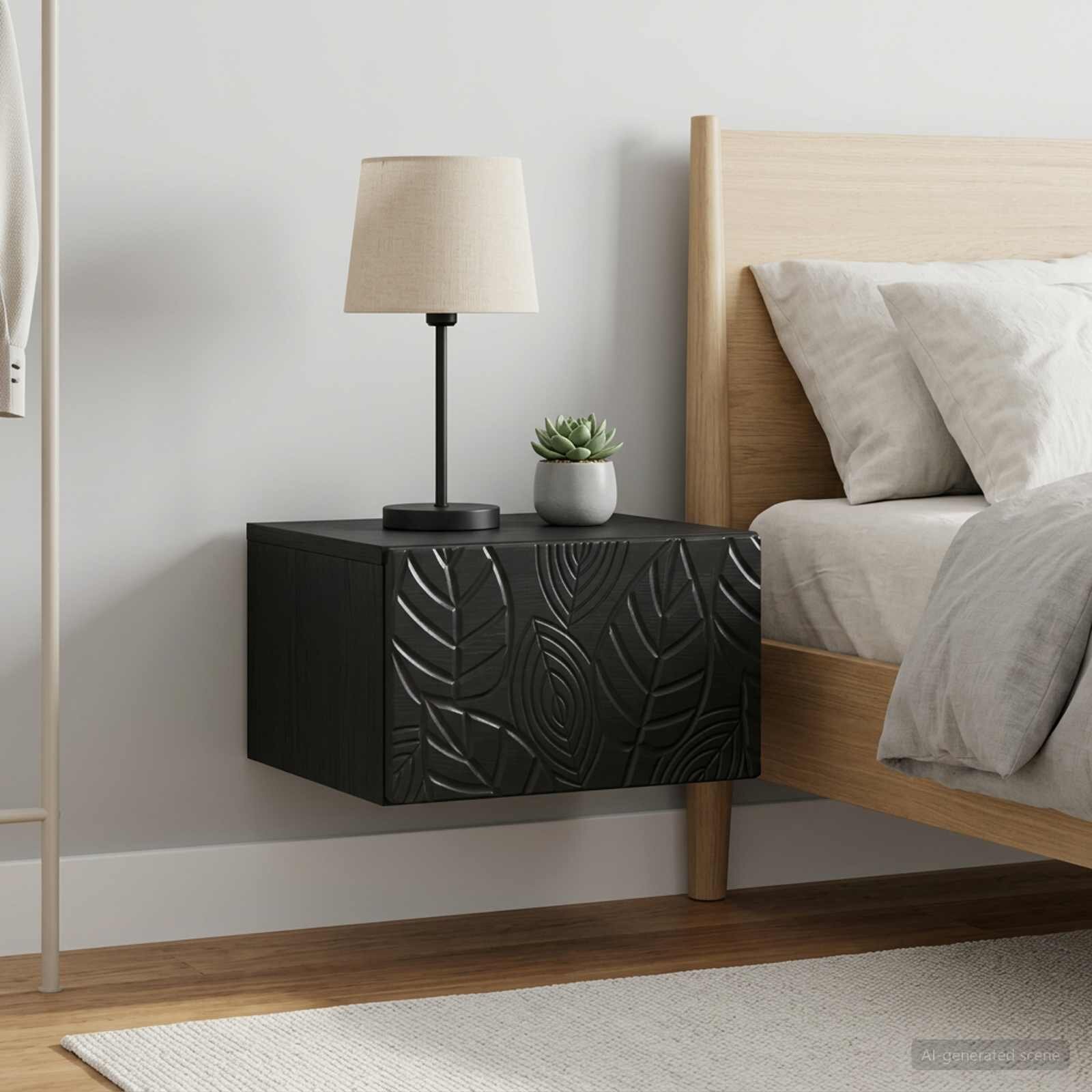 vidaXL Спален шкаф с монтаж на стена 2 бр. Черно 49 x 345 x 20 см