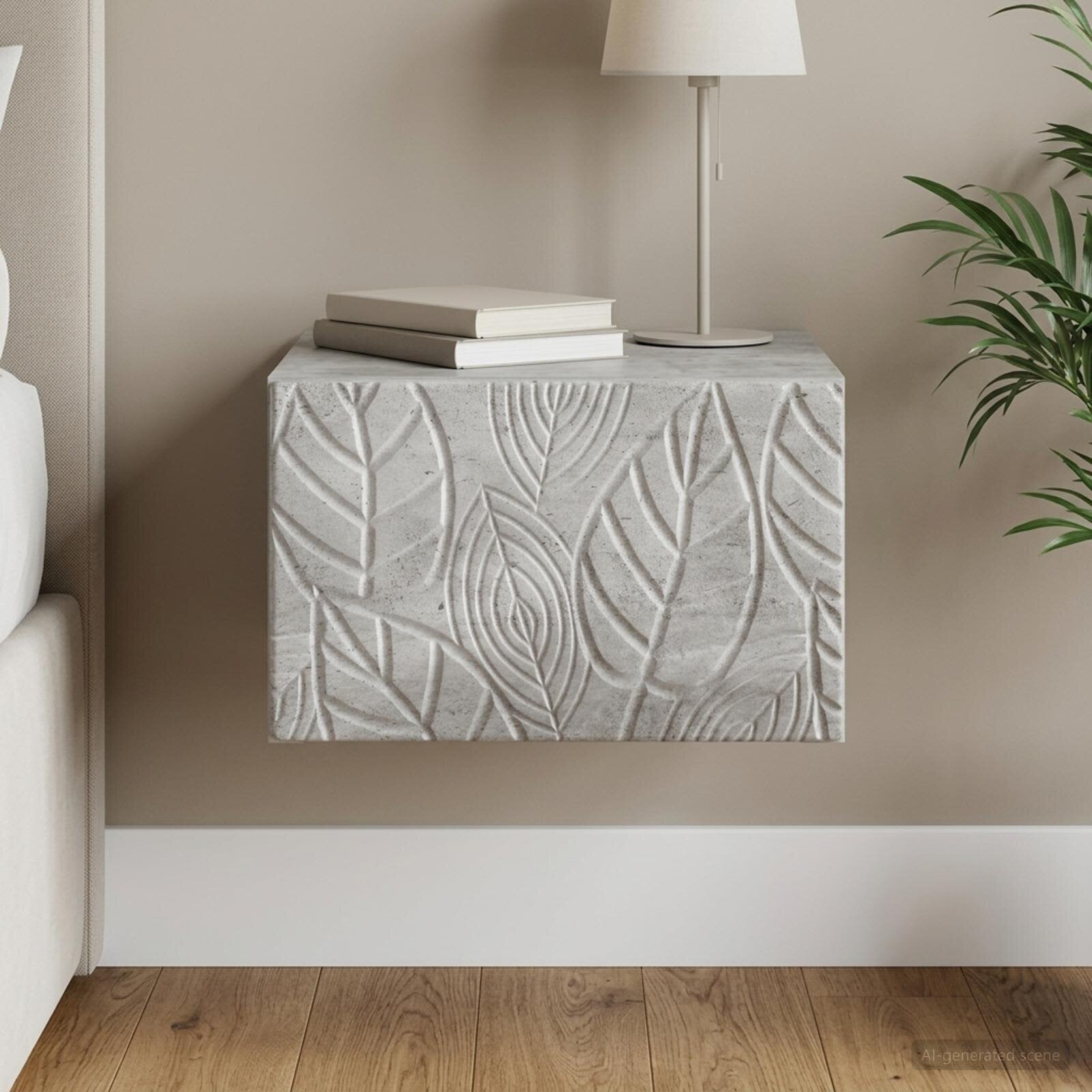 vidaXL Спален шкаф с монтаж на стена Бетонно сиво 49 x 345 x 20 см