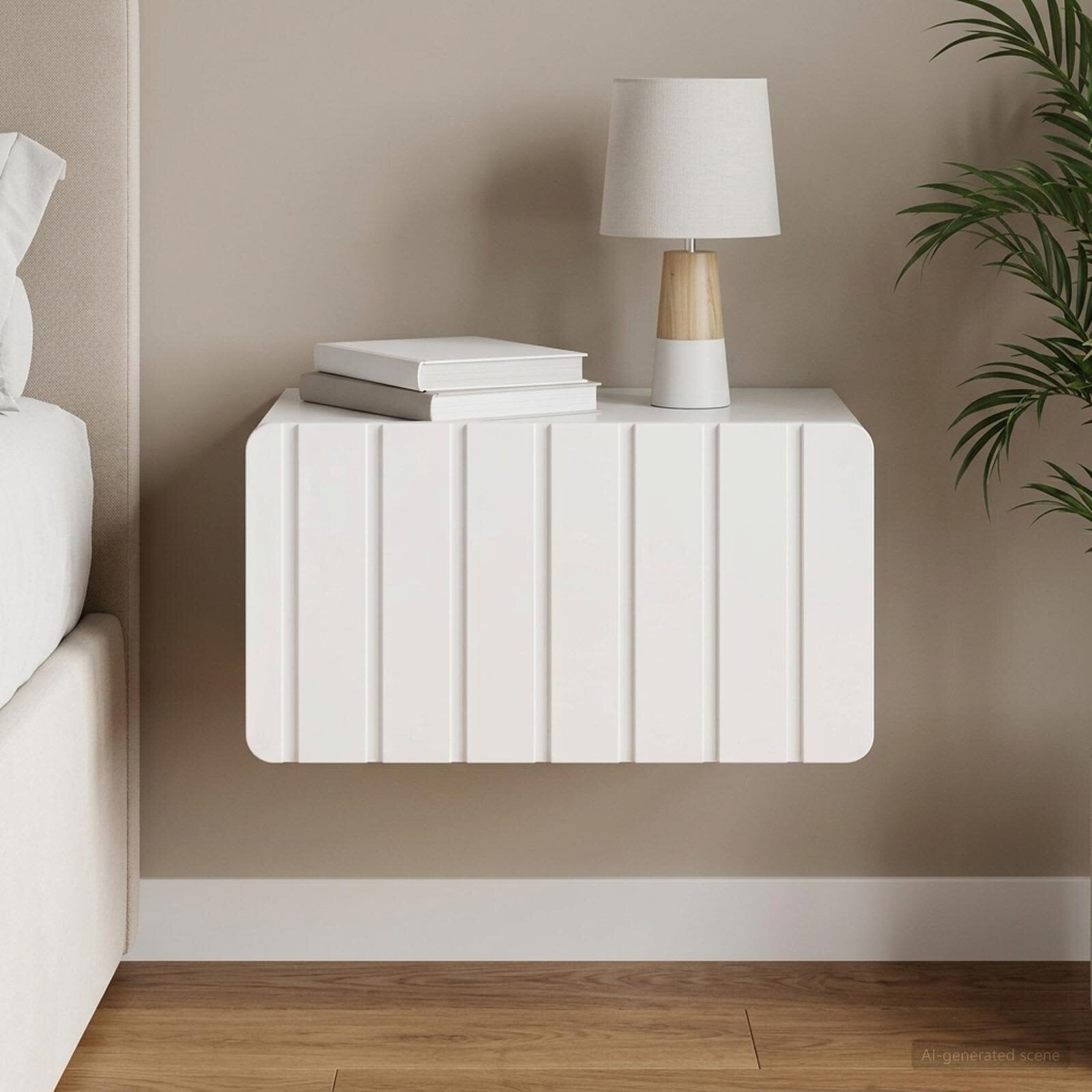 vidaXL Спален шкаф с монтаж на стена Бял гланц 49 x 345 x 24 см