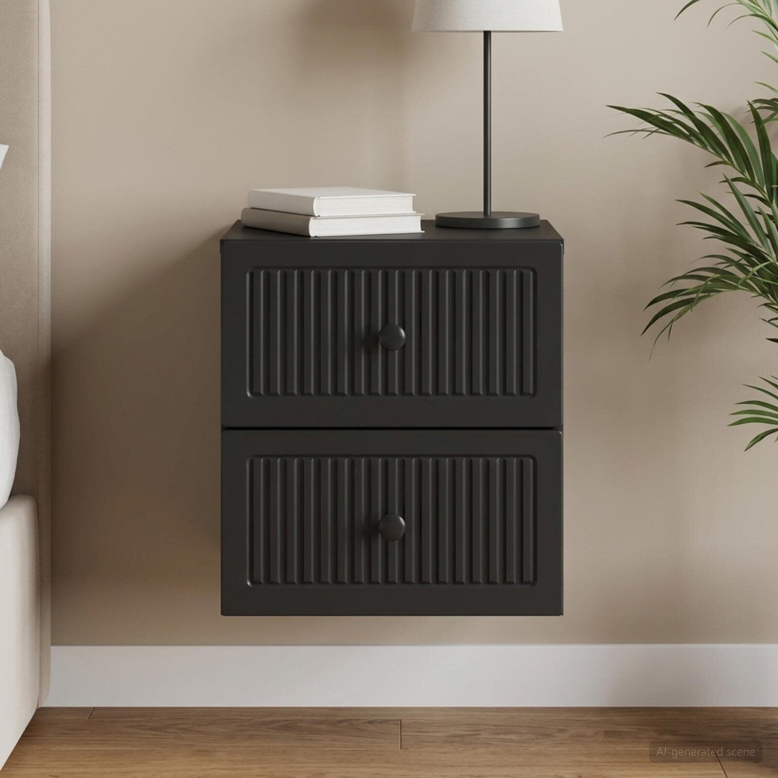 vidaXL Спален шкаф с монтаж на стена Черно 33 x 345 x 40 см