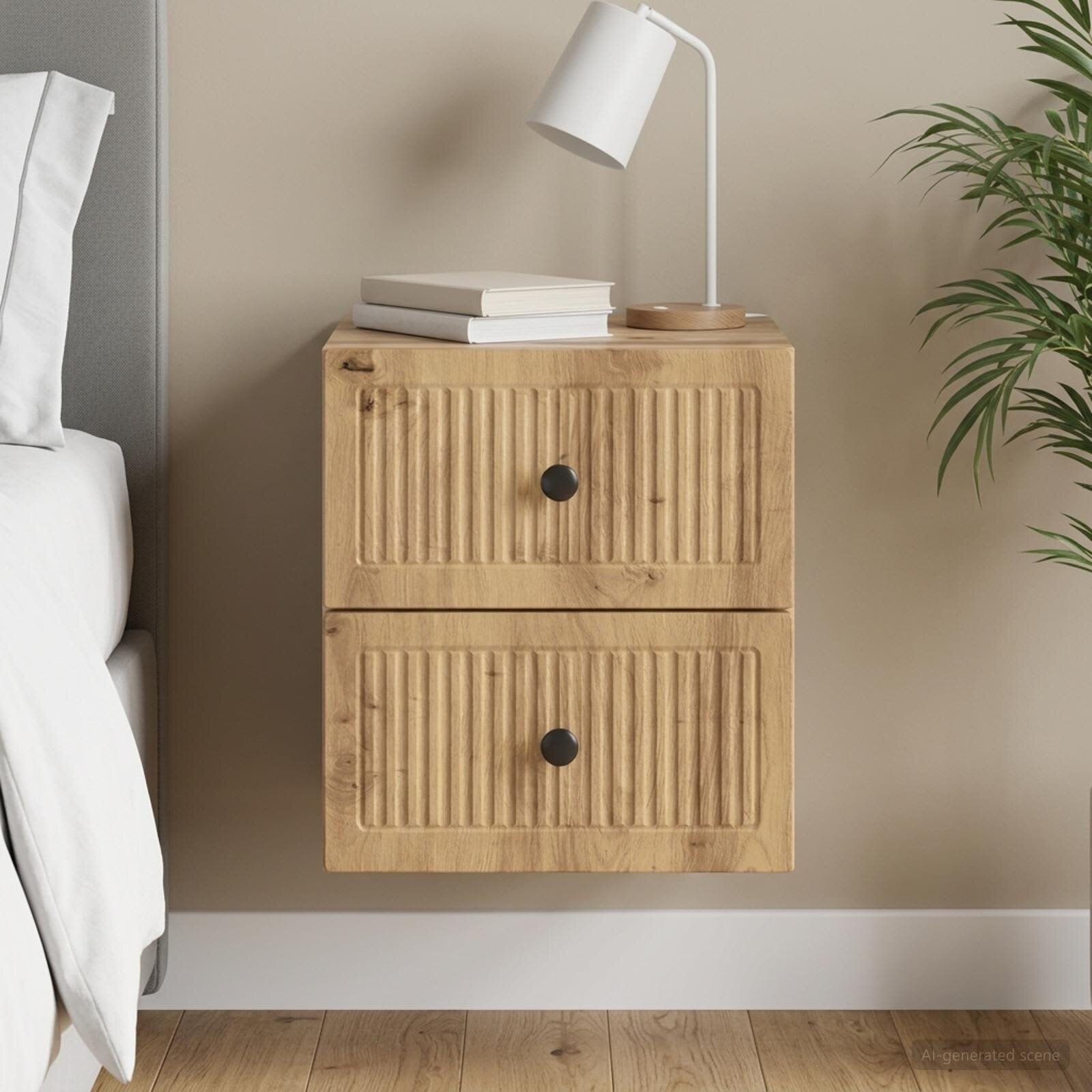 vidaXL Спален шкаф с монтаж на стена Дъб артизан 33 x 345 x 40 см
