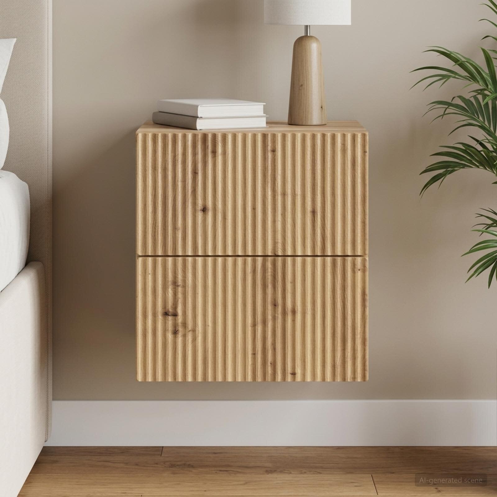 vidaXL Спален шкаф с монтаж на стена Дъб артизан 33 x 345 x 40 см