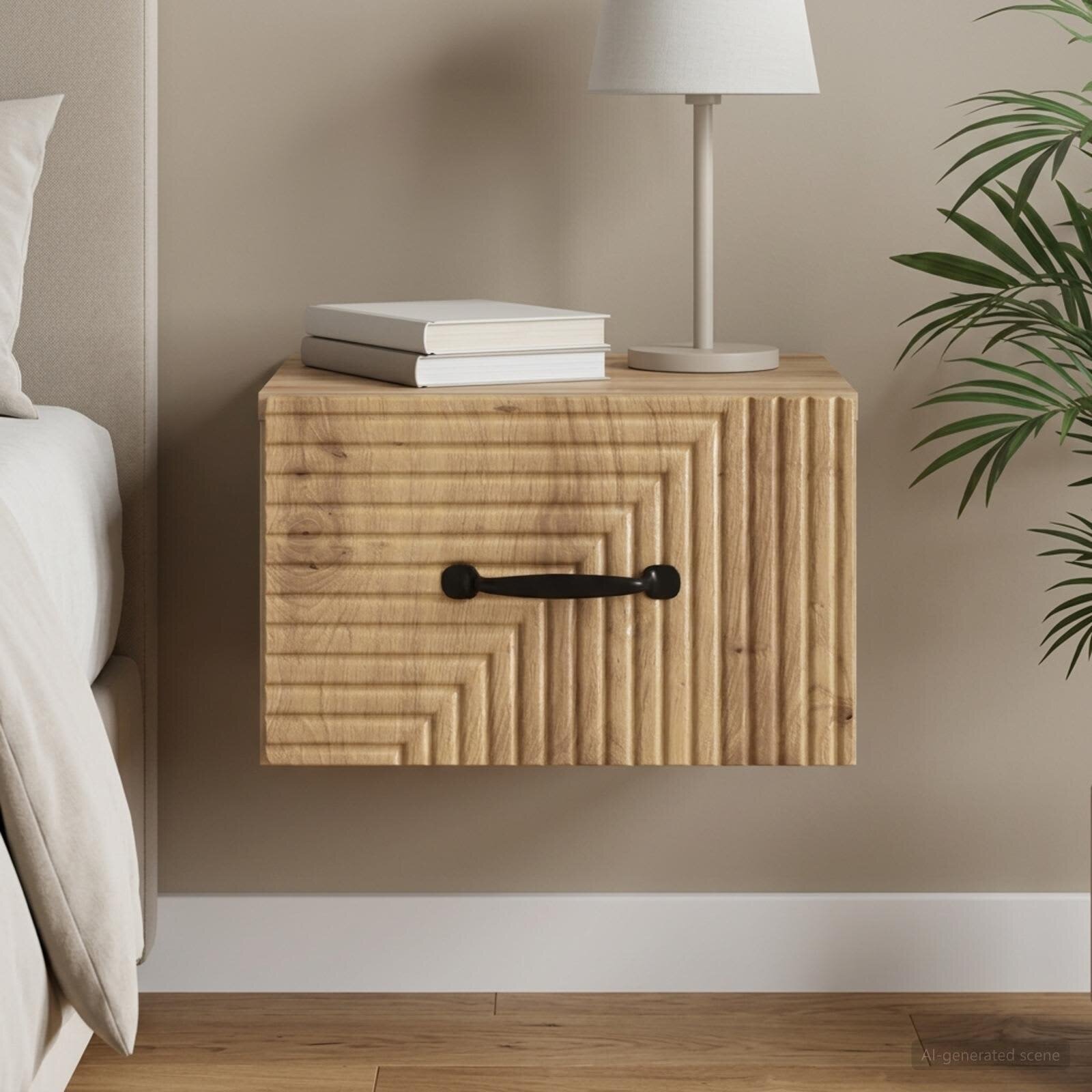vidaXL Спален шкаф с монтаж на стена Дъб артизан 345 x 33 x 20 см
