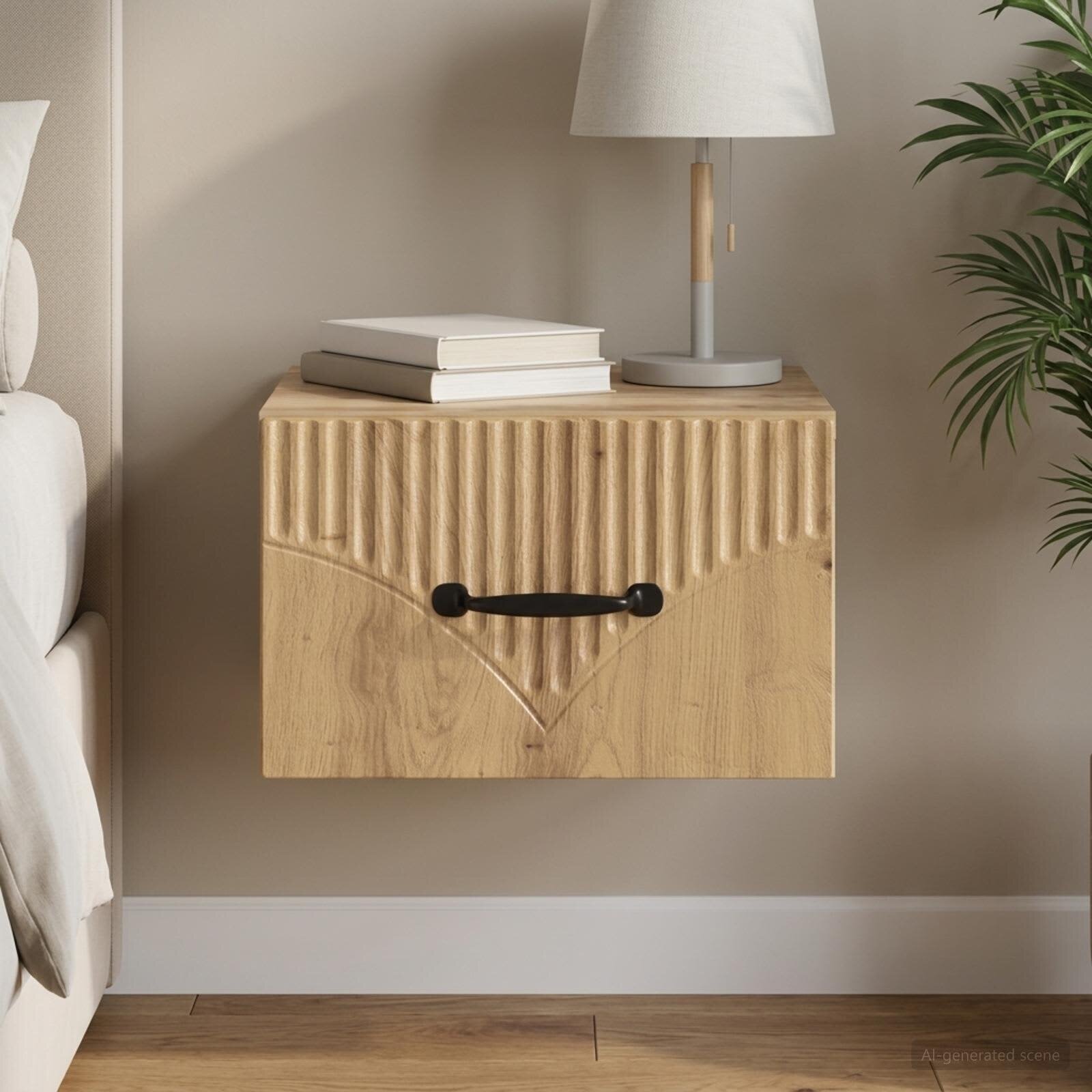 vidaXL Спален шкаф с монтаж на стена Дъб артизан 345 x 33 x 20 см