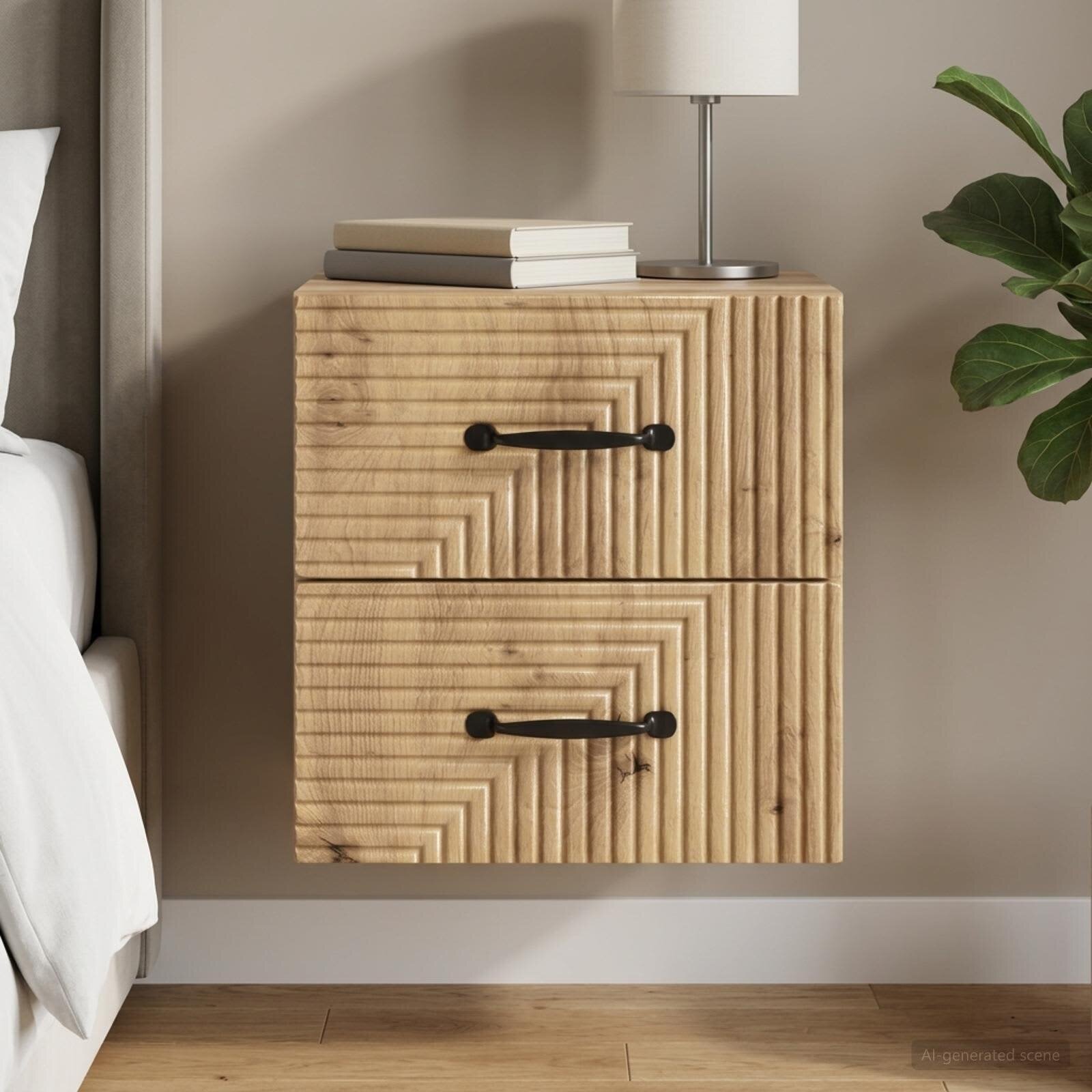 vidaXL Спален шкаф с монтаж на стена Дъб артизан 345 x 33 x 40 см
