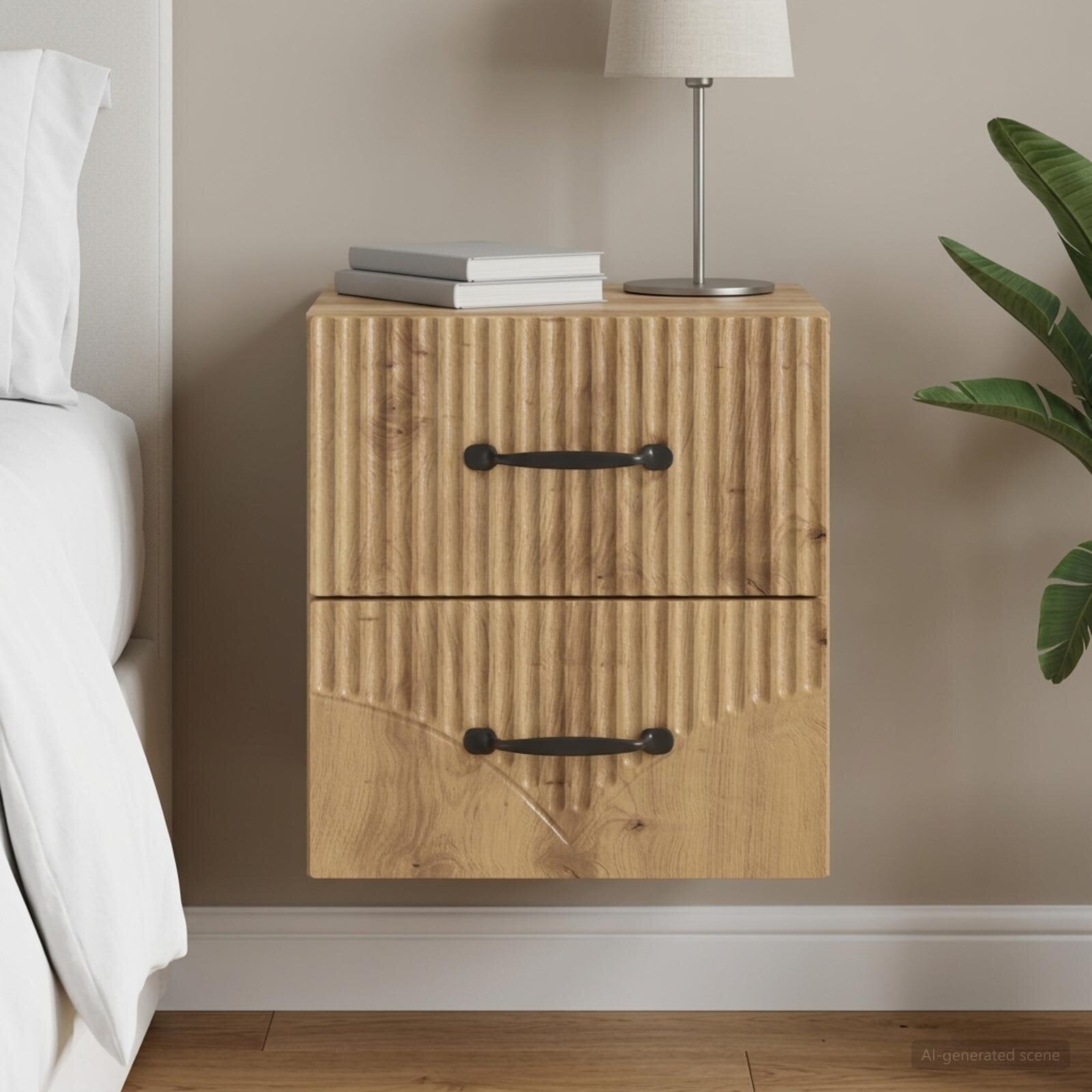 vidaXL Спален шкаф с монтаж на стена Дъб артизан 345 x 33 x 40 см