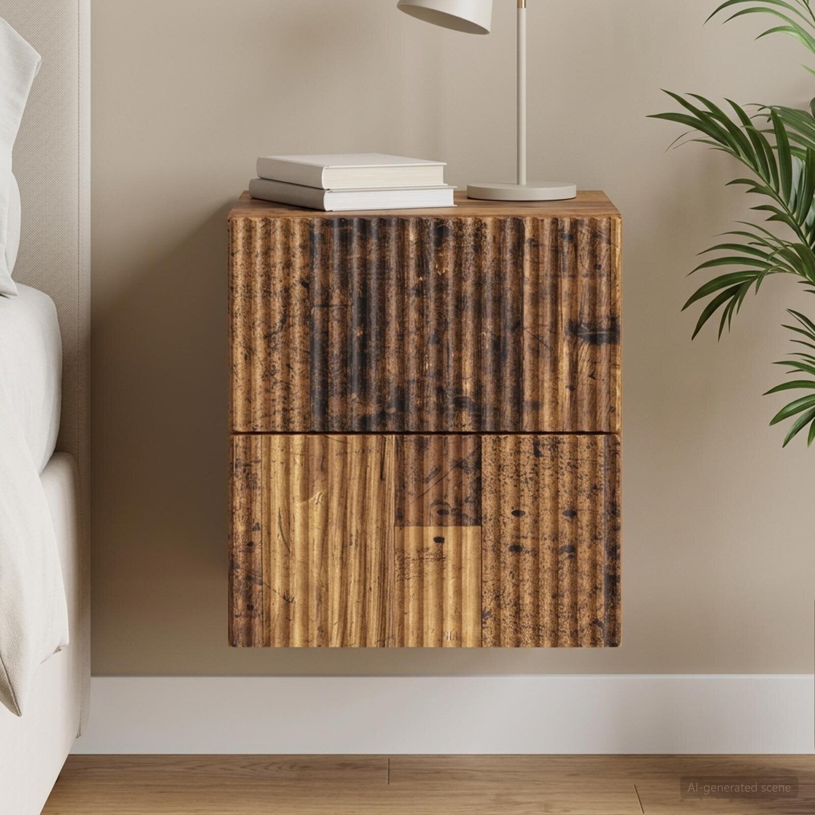 vidaXL Спален шкаф с монтаж на стена Старо дърво 33 x 345 x 40 см