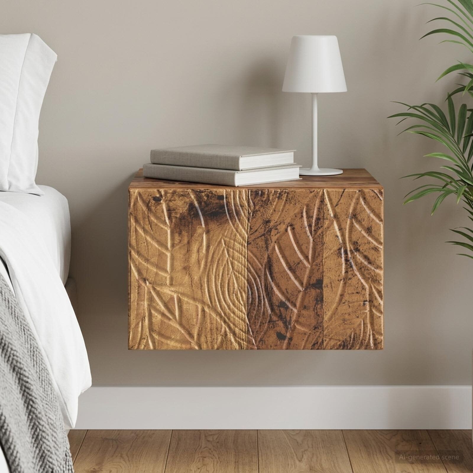 vidaXL Спален шкаф с монтаж на стена Старо дърво 49 x 345 x 20 см