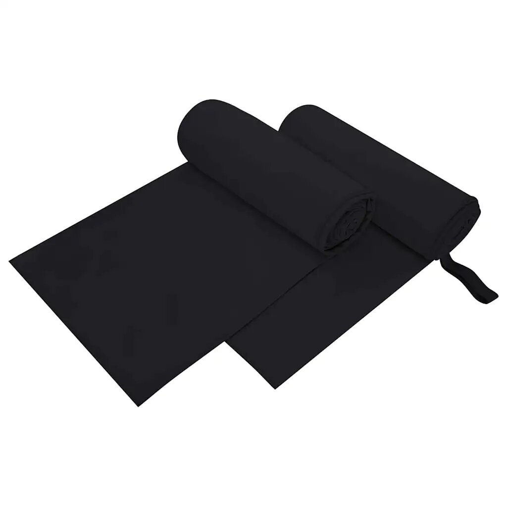 vidaXL Спортни кърпи 2 бр. Черно 200 x 100 cm