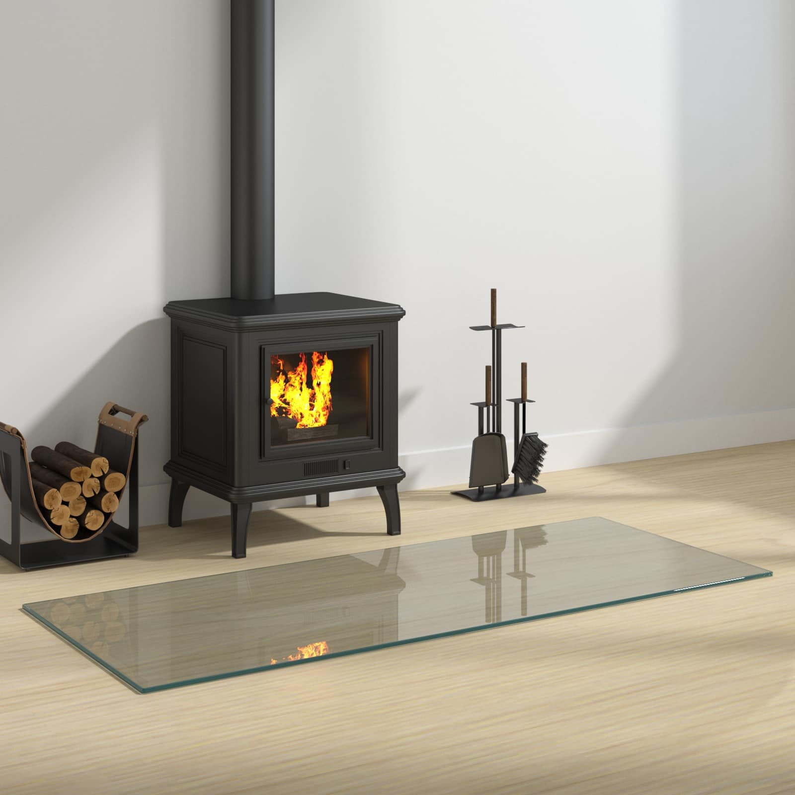 vidaXL Стъклена плоча за камина Прозрачен 120 x 50 cm Стъкло