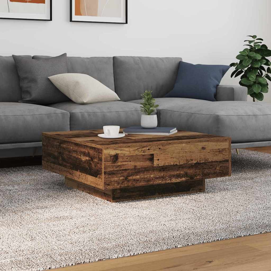 vidaXL Стара дървесина и синьо 80 x 80 x 31 cm Инженерна дървесина