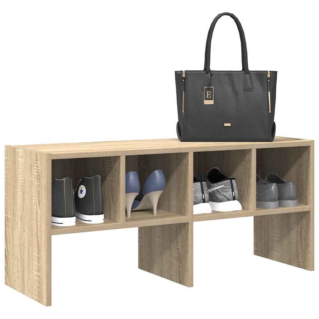 vidaXL Стелаж за обувки стифиращи дъб сонома 895x30x40 см
