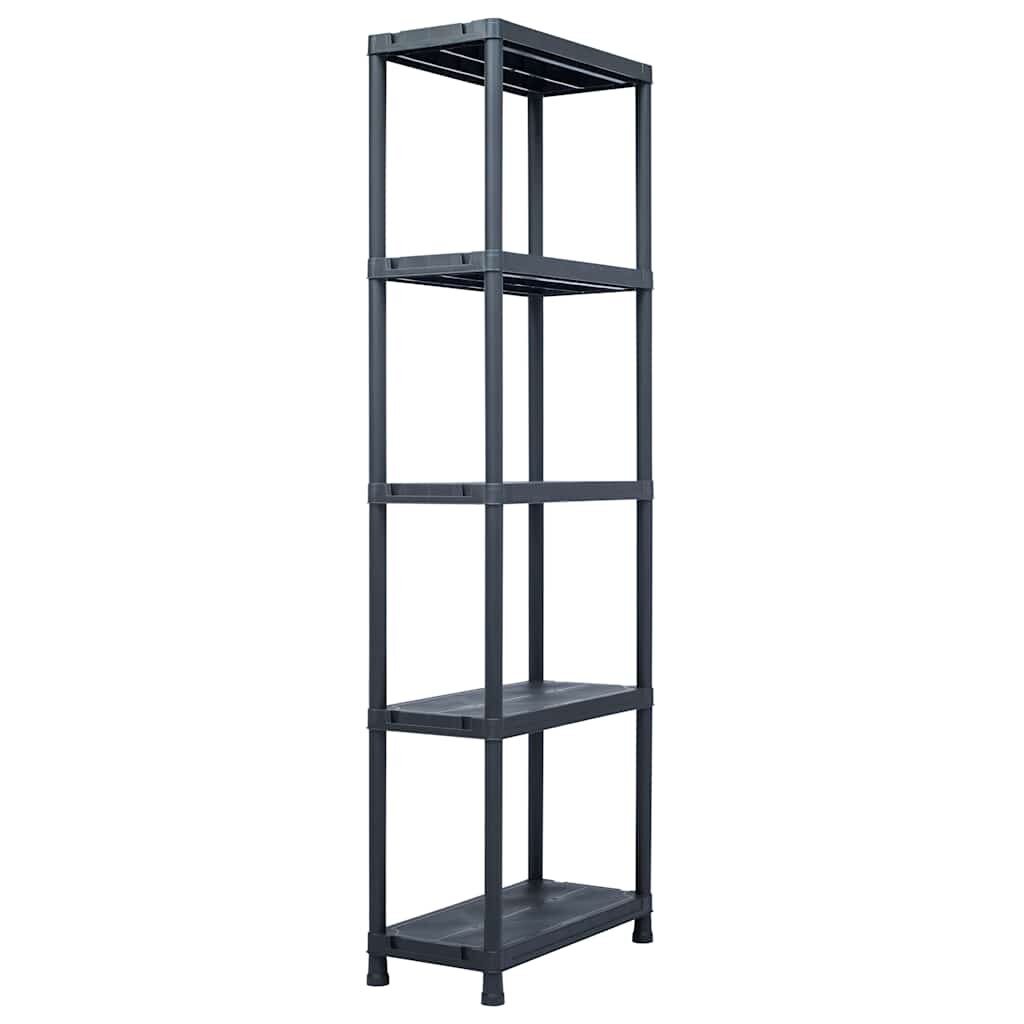 vidaXL Стелаж за съхранение черен 125 кг 60x30x180 см пластмаса