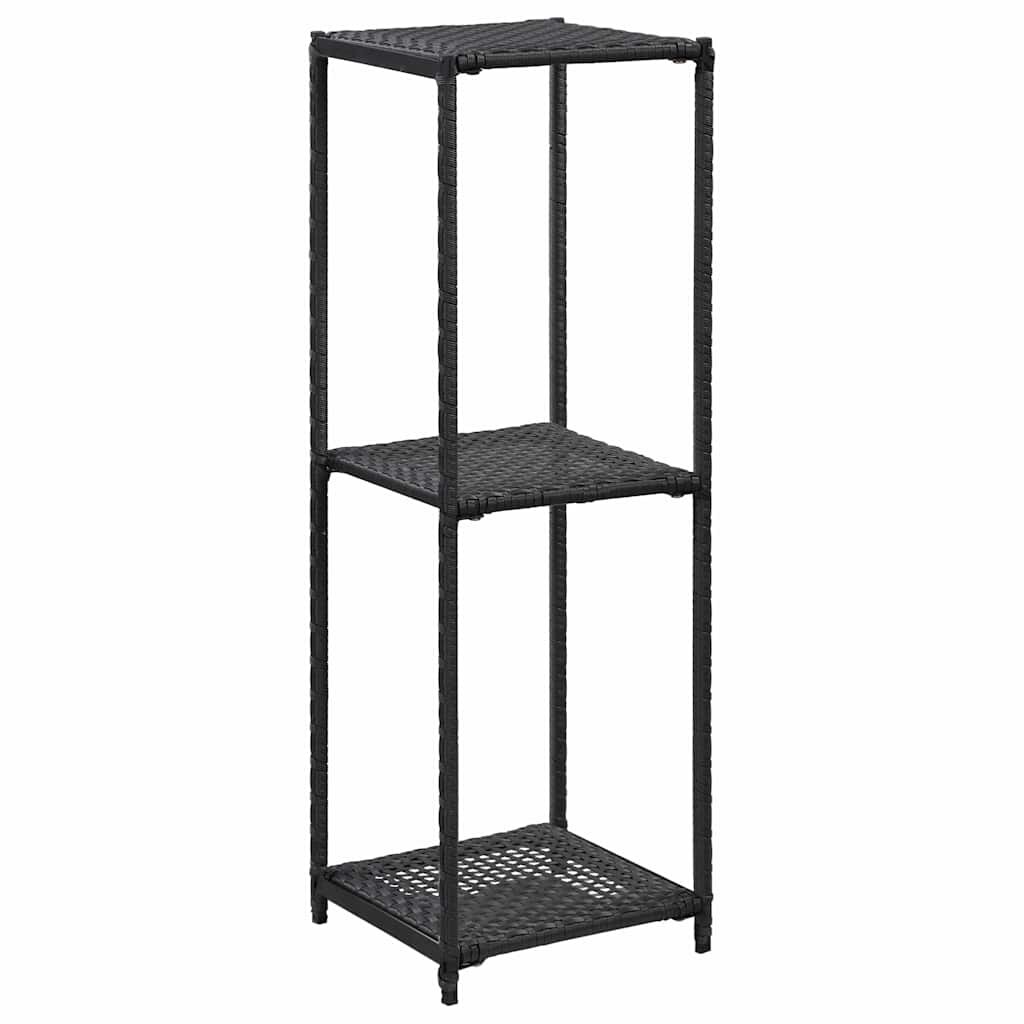 vidaXL Стелаж за съхранение черен 30x30x90 см полиратан