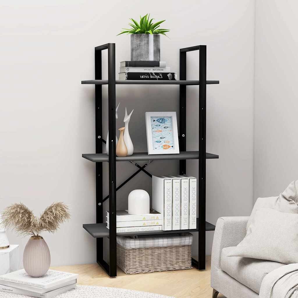 vidaXL Стелаж за съхранение сив 60x30x105 см инженерно дърво