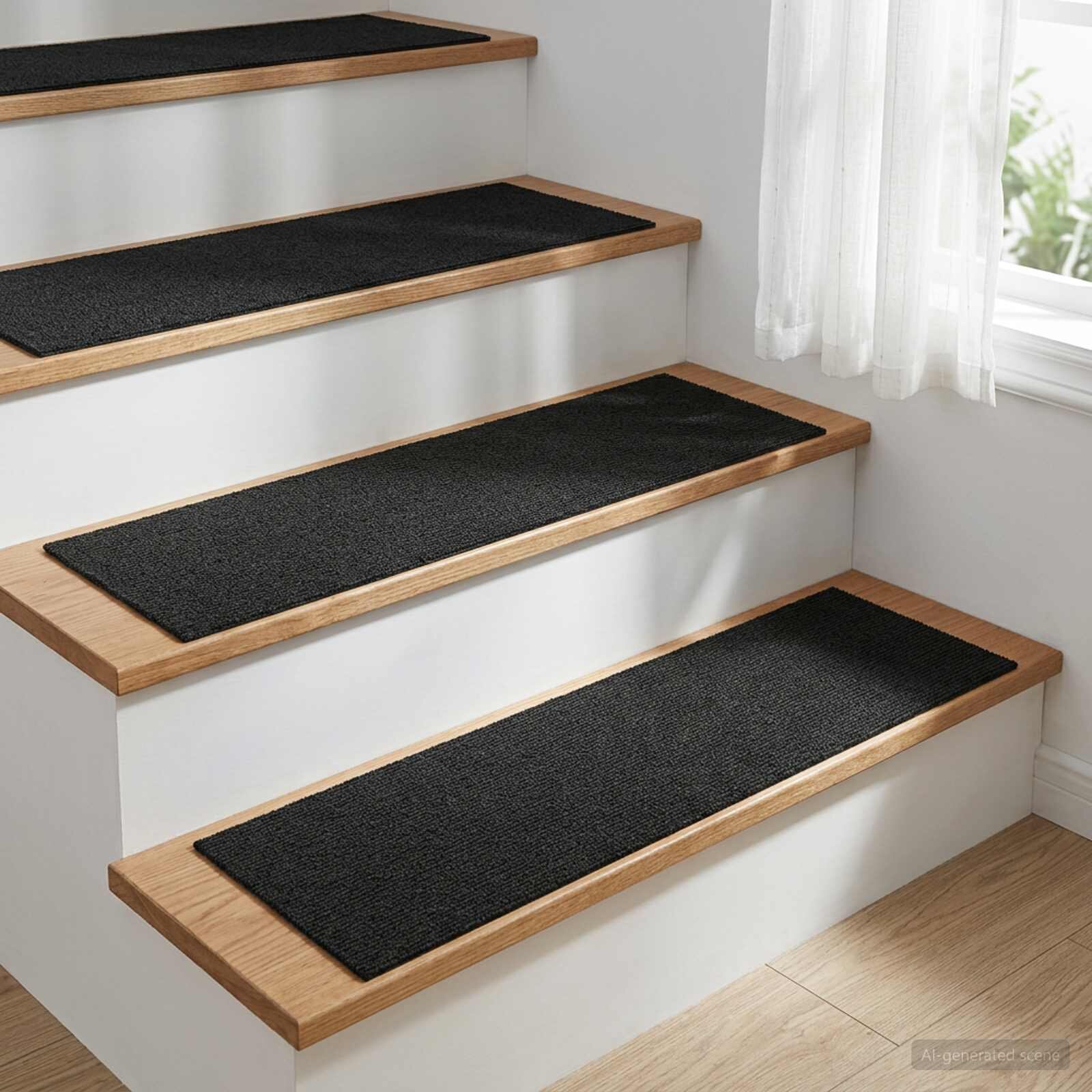vidaXL Стелки за стълби 15 бр. 76 x 20 cm Тъмносиво Полиестер