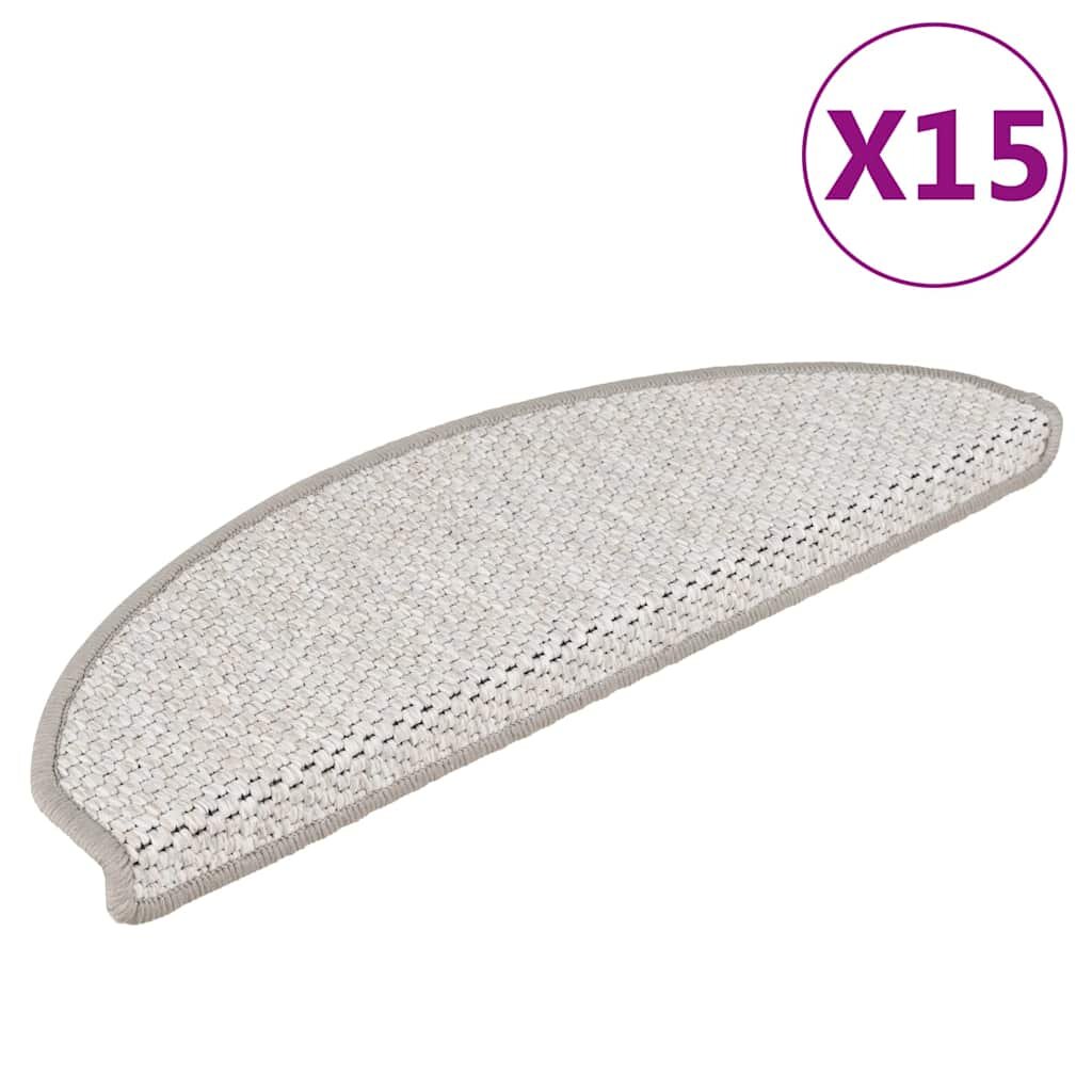 vidaXL Стелки за стълби сизалена визия 15 бр 65x21x4 см платина