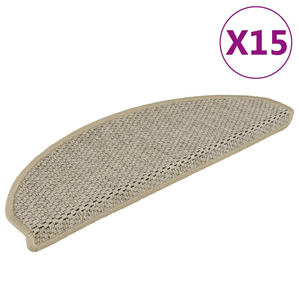 vidaXL Стелки за стълби сизалена визия 15 бр 65x21x4 см светлозелени