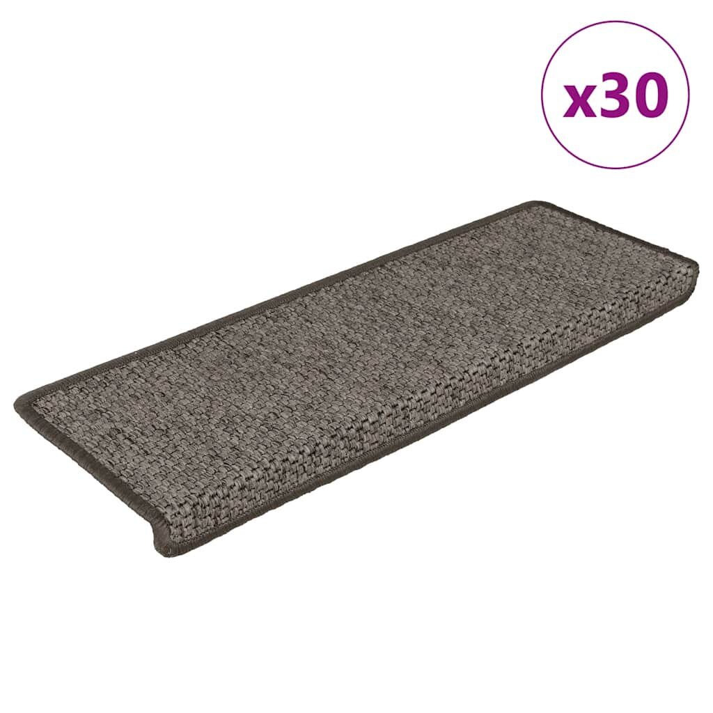 vidaXL Стелки за стълби вид сизал 30 бр 65x21x4 см сиво и бежово
