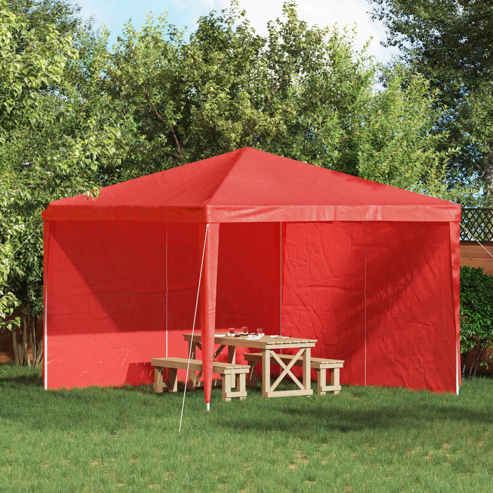 vidaXL Стена на палатка за парти 2 бр. 300 x 195 см Червено