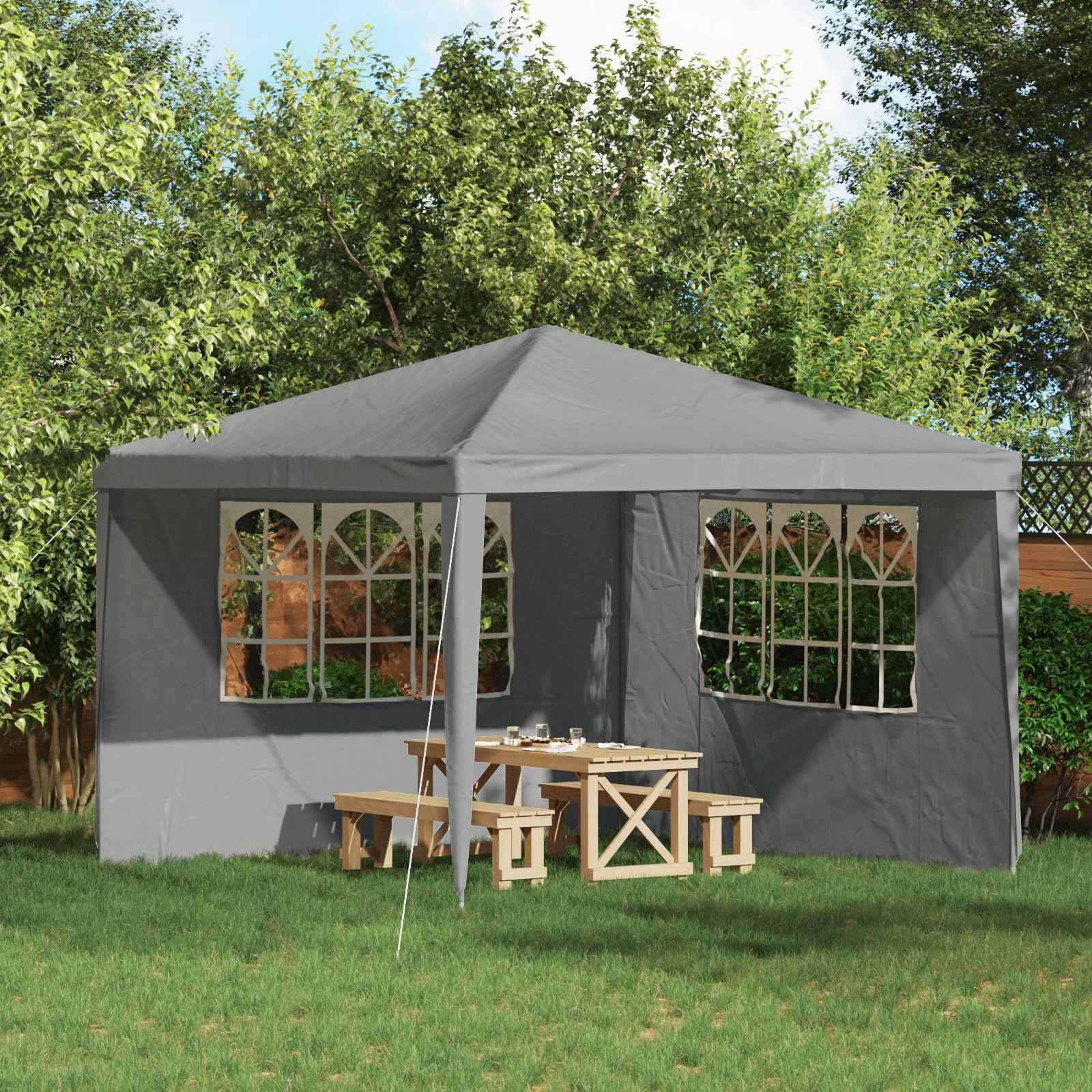 vidaXL Стена на палатка за парти 2 бр. 300 x 195 см Светлосиво