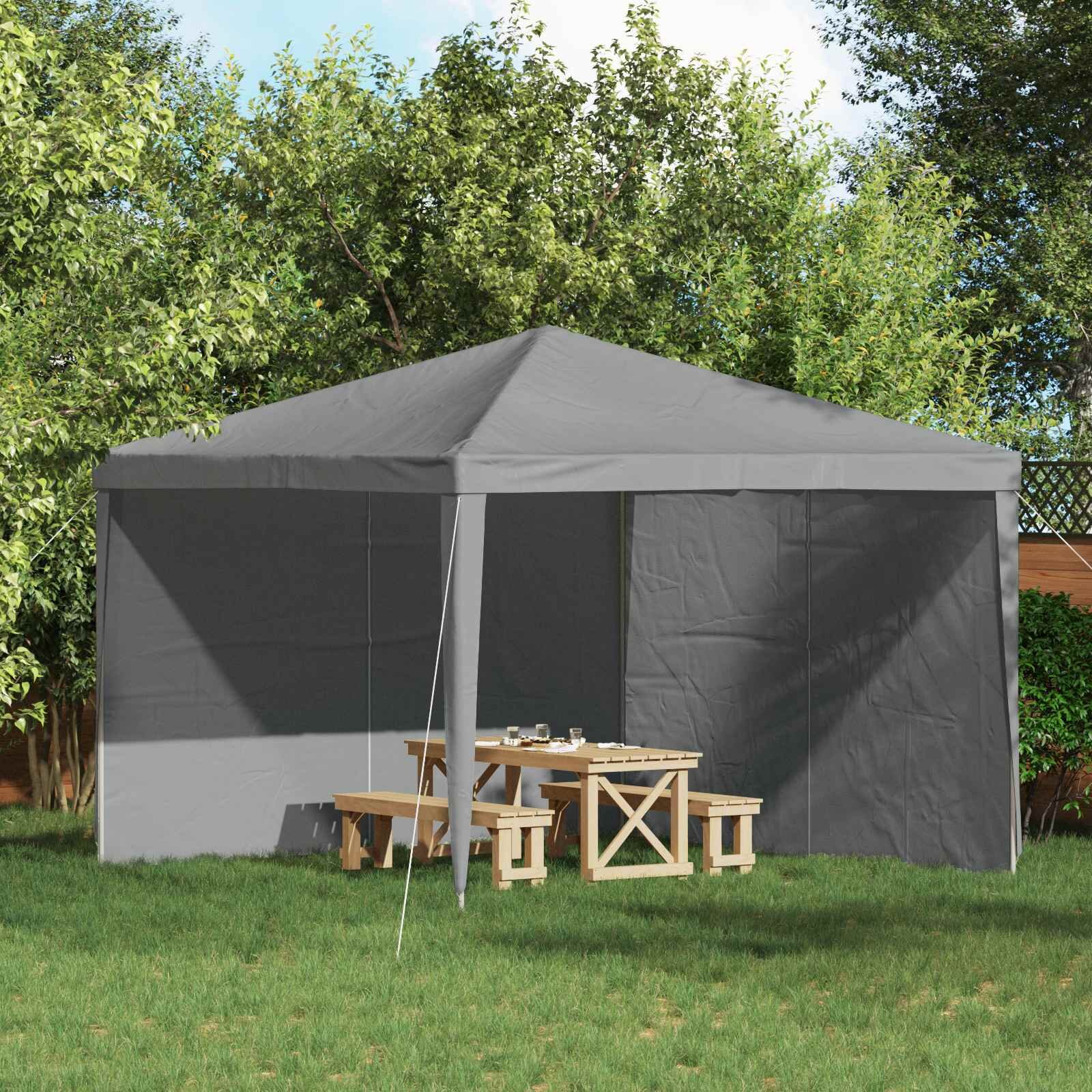 vidaXL Стена на палатка за парти 2 бр. 300 x 195 см Светлосиво