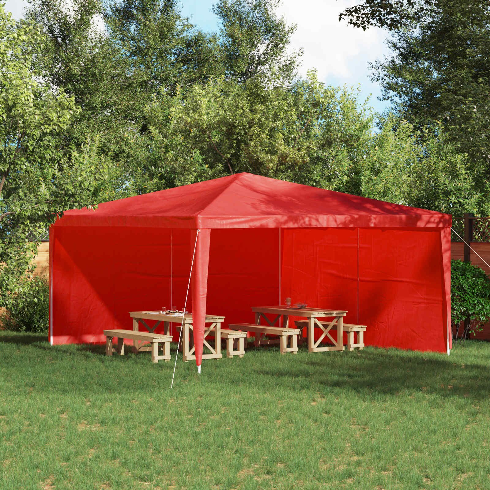 vidaXL Стена на палатка за парти 2 бр. 400 x 195 см Червено