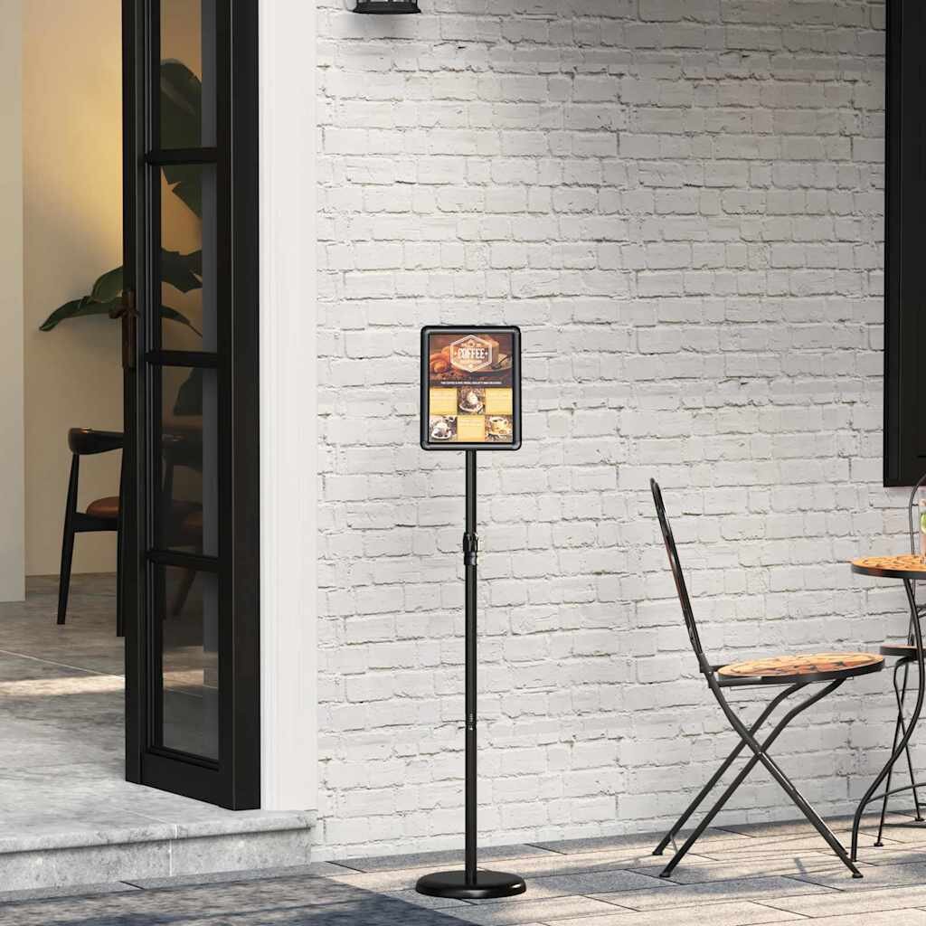 vidaXL Стендове за търговски прояви Черно 25 x 25 x 125 см Алуминий