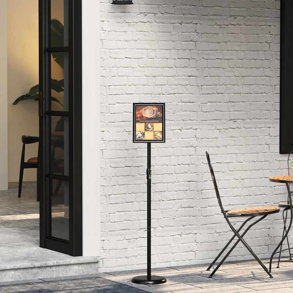 vidaXL Стендове за търговски прояви Черно 25 x 25 x 125 см Алуминий