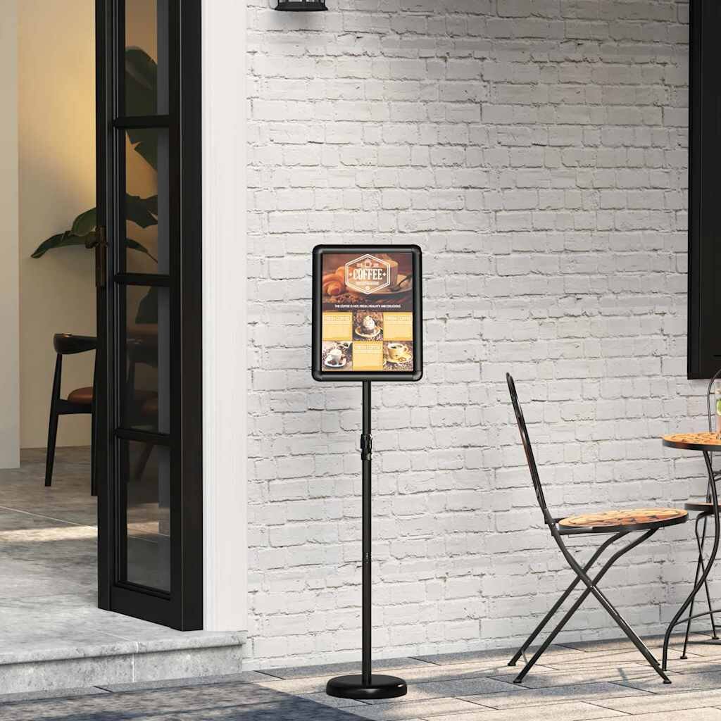 vidaXL Стендове за търговски прояви Черно 30 x 25 x 128 см Алуминий